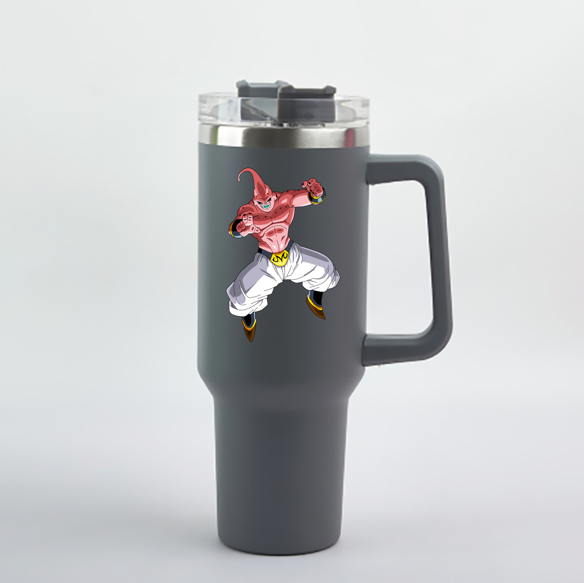 （画像用） ドラゴンボール 魔人ブウ DRAGON BALL Majin Buu 1200mL車用タンブラー - クリスタルステッカー（プラスチックストロー付き）
