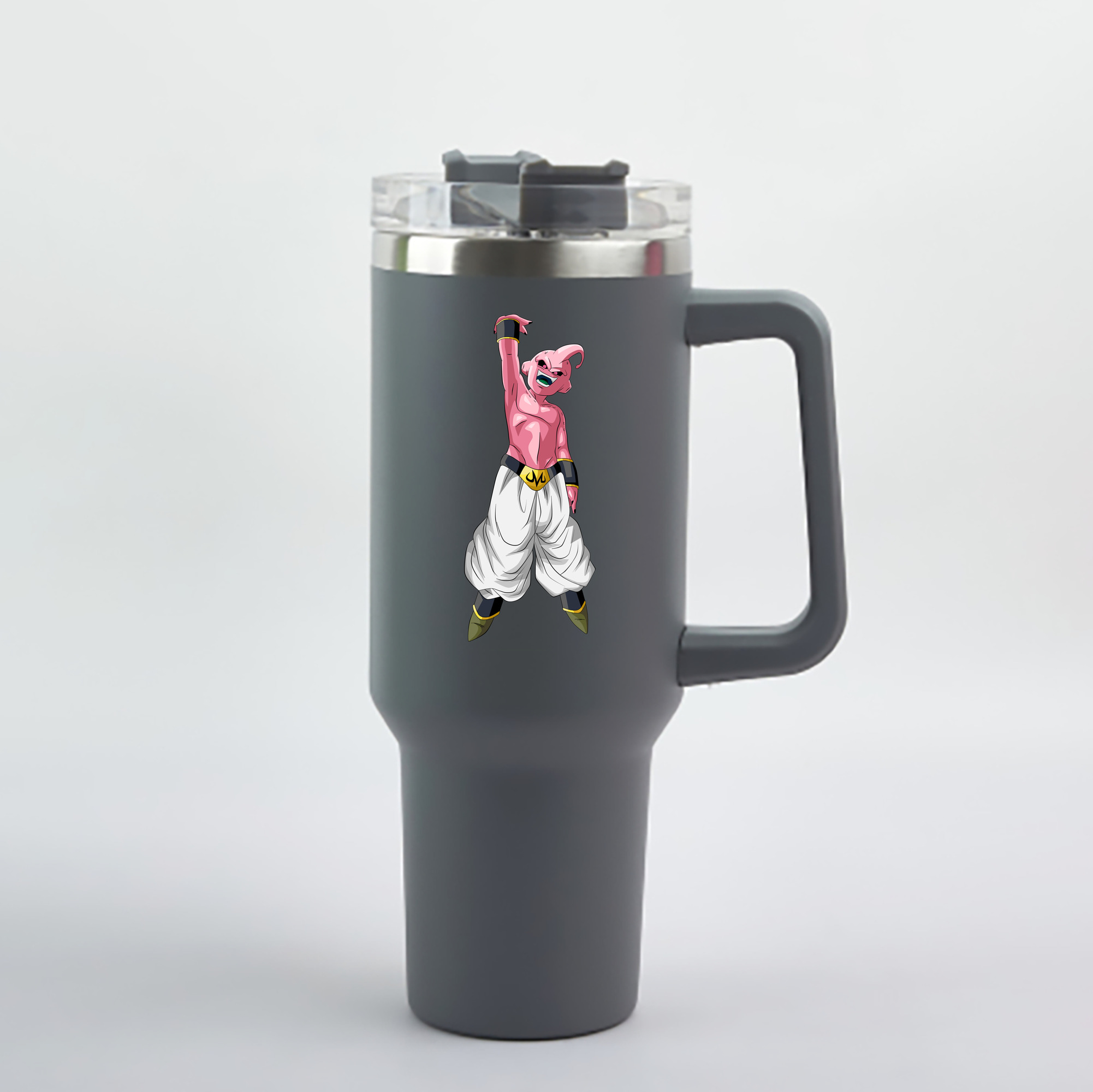 （画像用） ドラゴンボール 魔人ブウ DRAGON BALL Majin Buu 1200mL車用タンブラー - クリスタルステッカー（プラスチックストロー付き）
