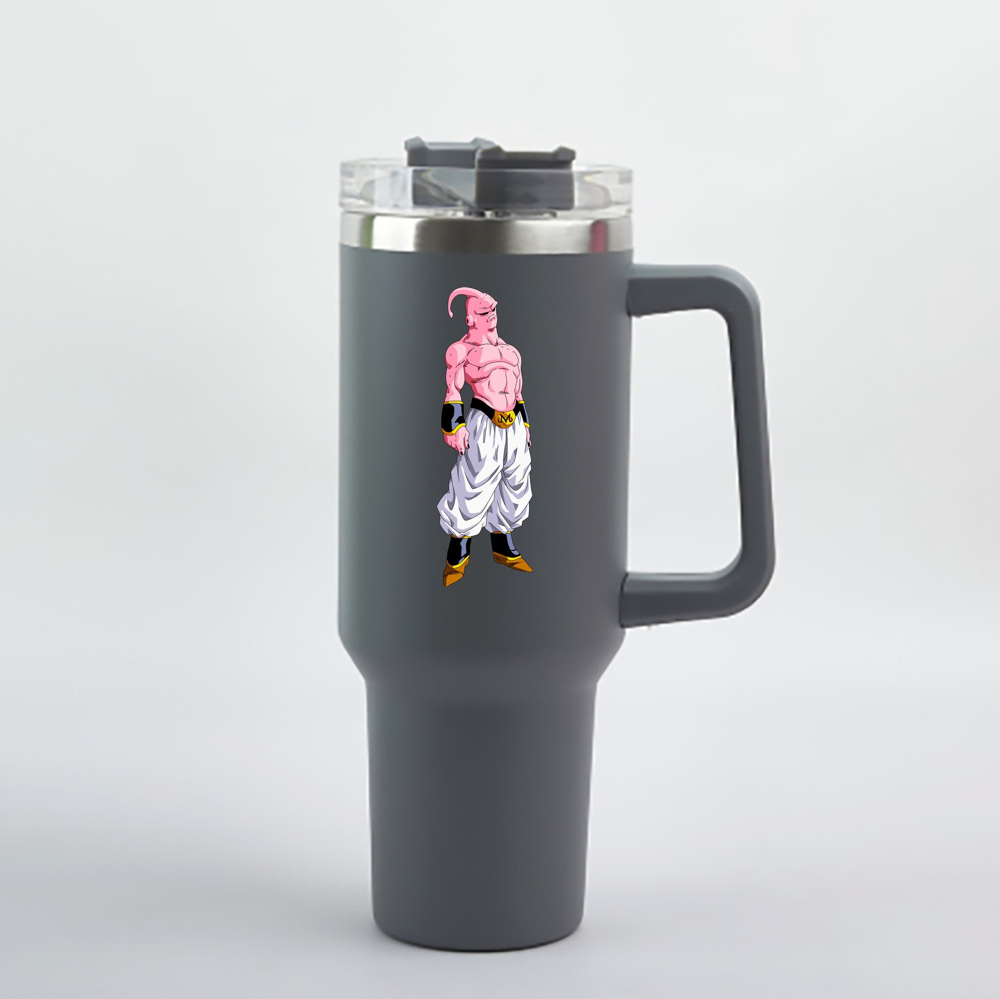 （画像用） ドラゴンボール 魔人ブウ DRAGON BALL Majin Buu 1200mL車用タンブラー - クリスタルステッカー（プラスチックストロー付き）