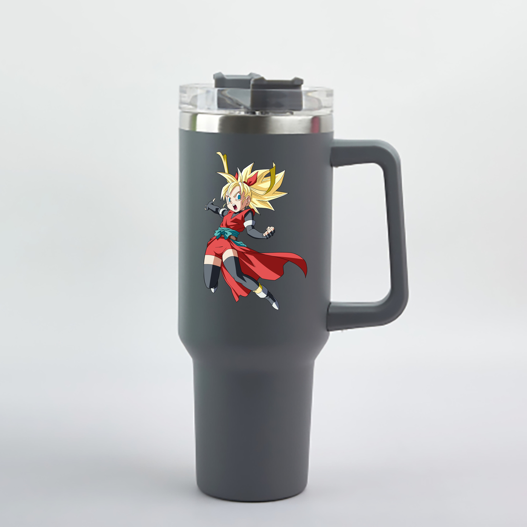 （画像用） ドラゴンボール カリフラ DRAGON BALL Caulifla 1200mL車用タンブラー - クリスタルステッカー（プラスチックストロー付き）