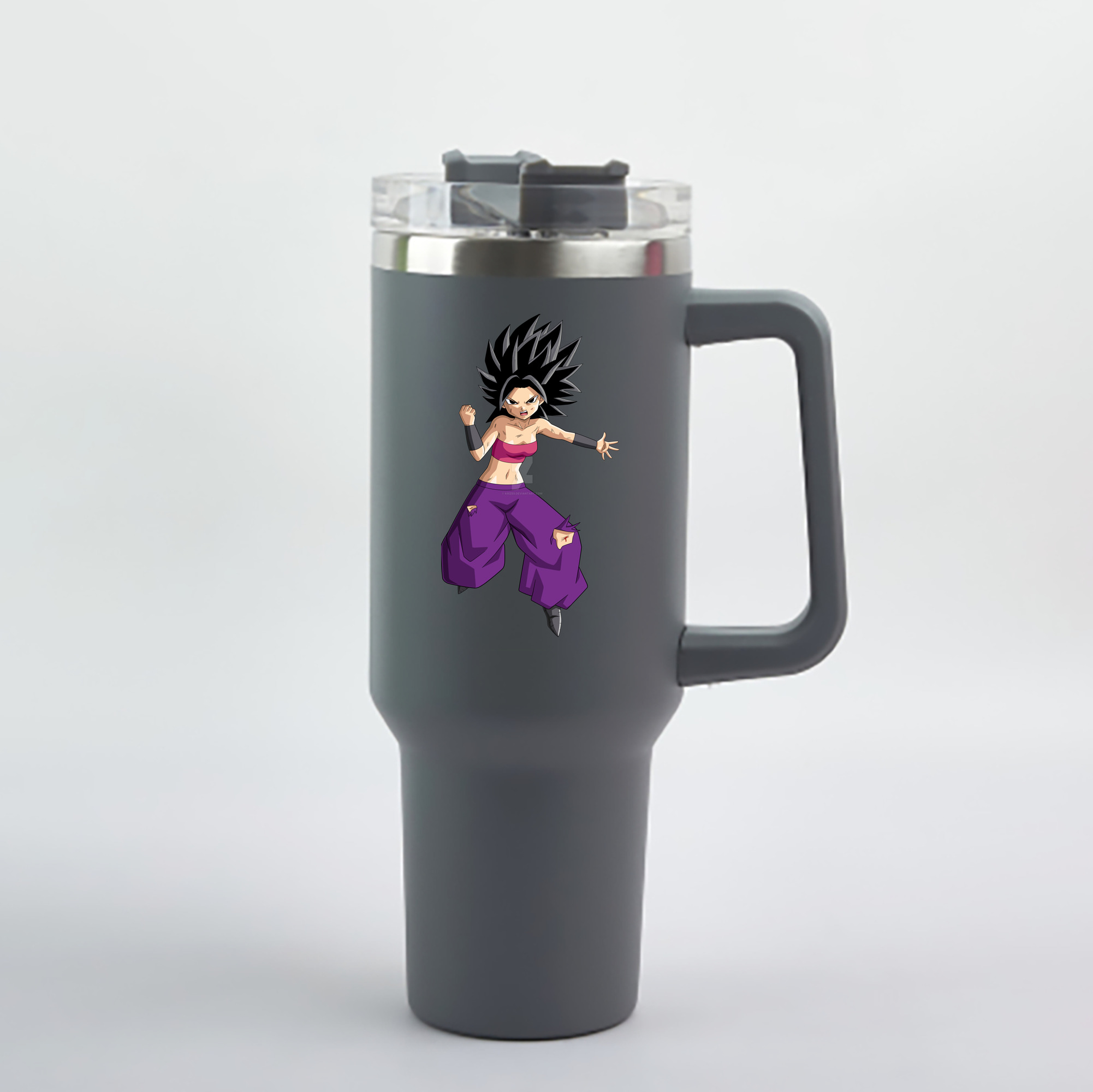 （画像用） ドラゴンボール カリフラ DRAGON BALL Caulifla 1200mL車用タンブラー - クリスタルステッカー（プラスチックストロー付き）