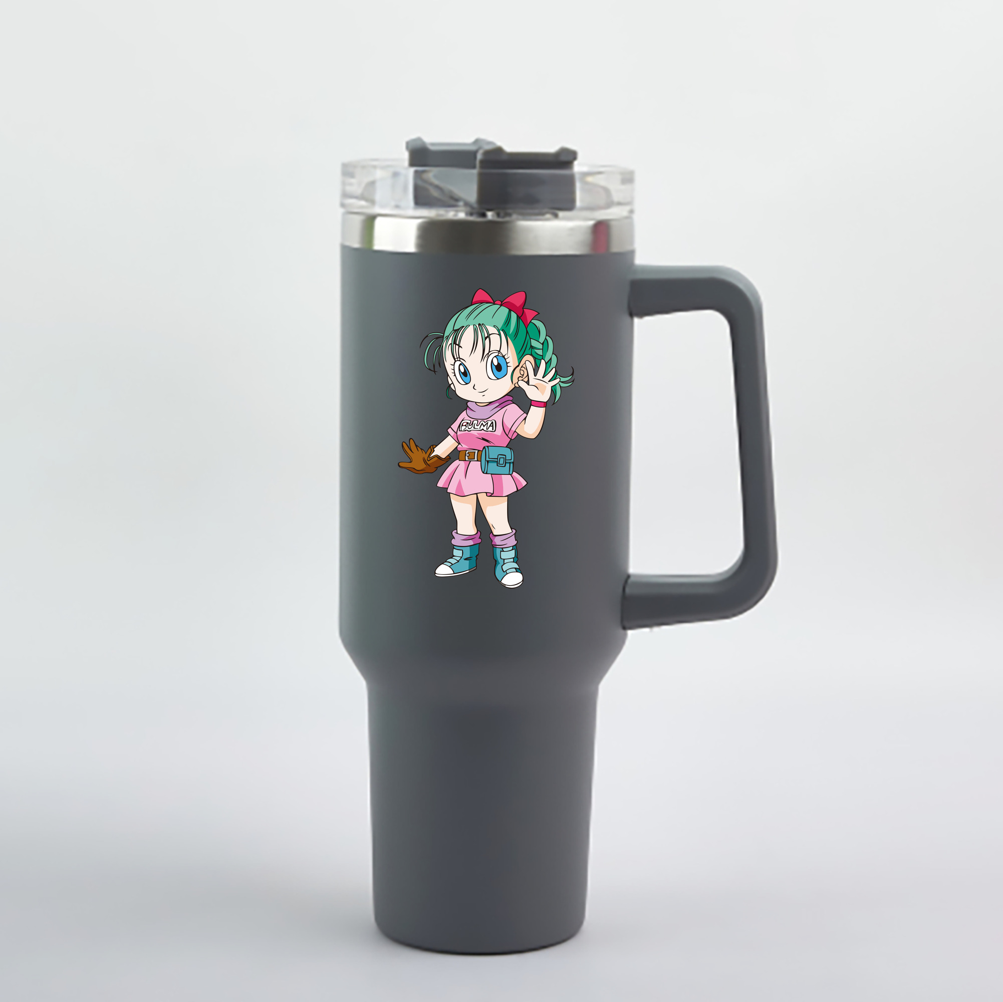 （画像用） ドラゴンボール ブルマ DRAGON BALL Bulma 1200mL車用タンブラー - クリスタルステッカー（プラスチックストロー付き）