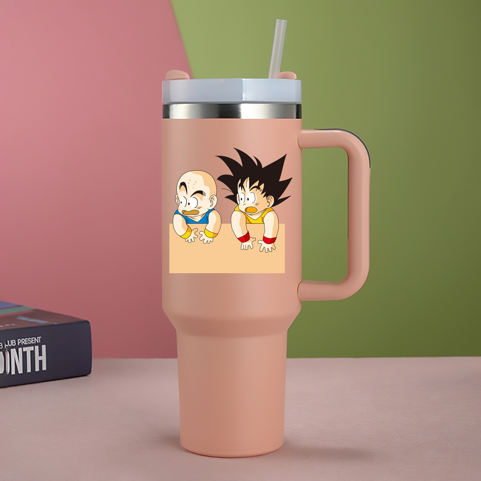 （画像用） ドラゴンボール 孫悟空（そん ごくう）Son Goku カカロット DRAGON BALL Kakarotto 1200mL車用タンブラー - クリスタルステッカー（プラスチックストロー付き）