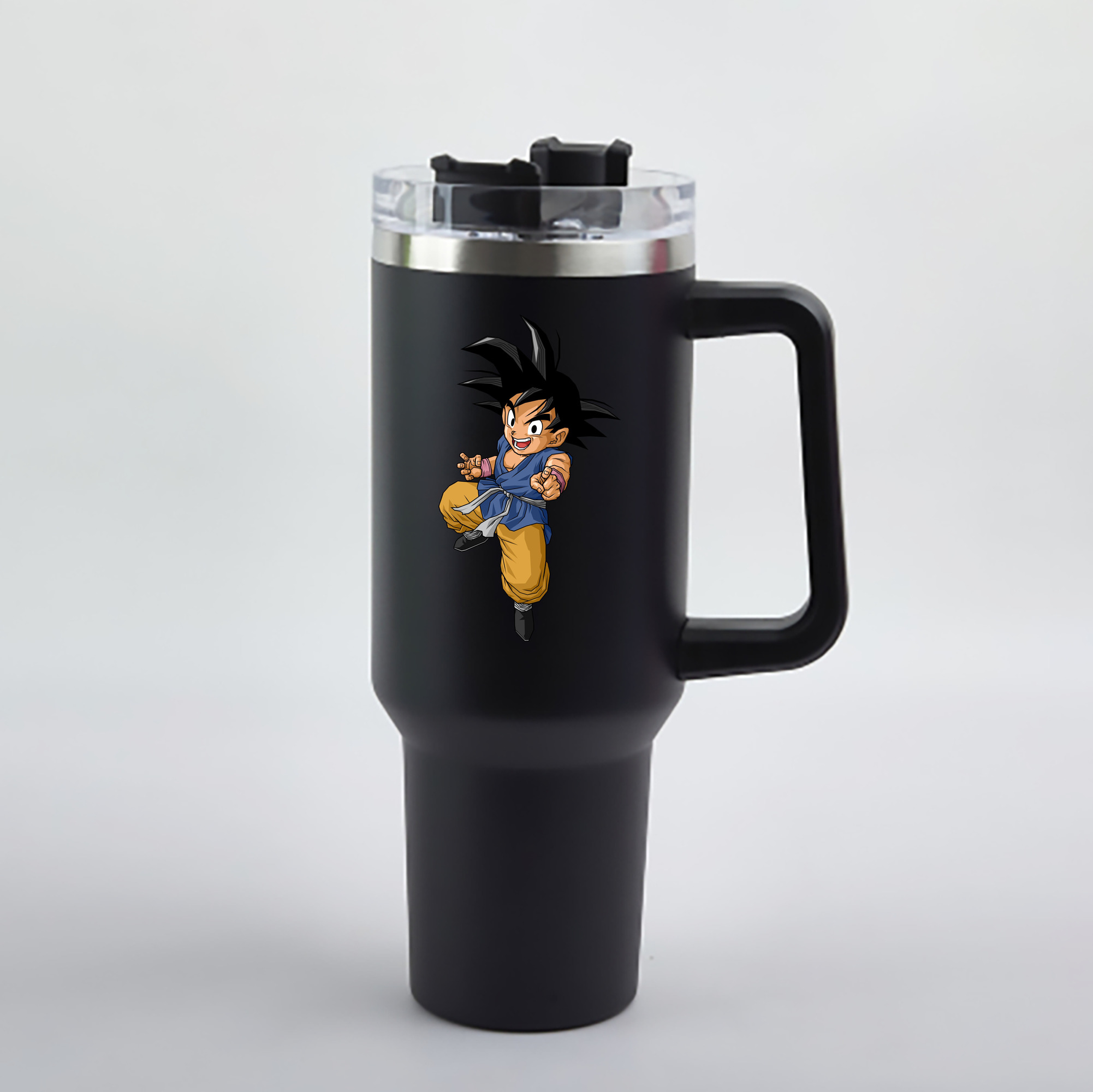 （画像用） ドラゴンボール 孫悟空（そん ごくう）Son Goku カカロット DRAGON BALL Kakarotto 1200mL車用タンブラー - クリスタルステッカー（プラスチックストロー付き）