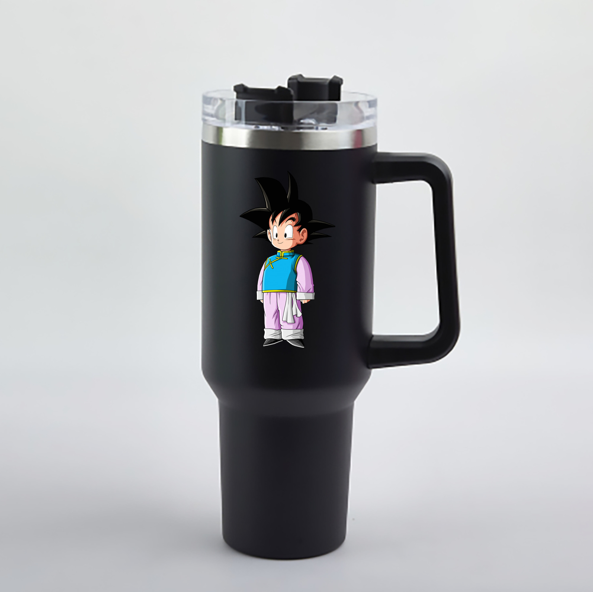 （画像用） ドラゴンボール 孫悟空（そん ごくう）Son Goku カカロット DRAGON BALL Kakarotto 1200mL車用タンブラー - クリスタルステッカー（プラスチックストロー付き）