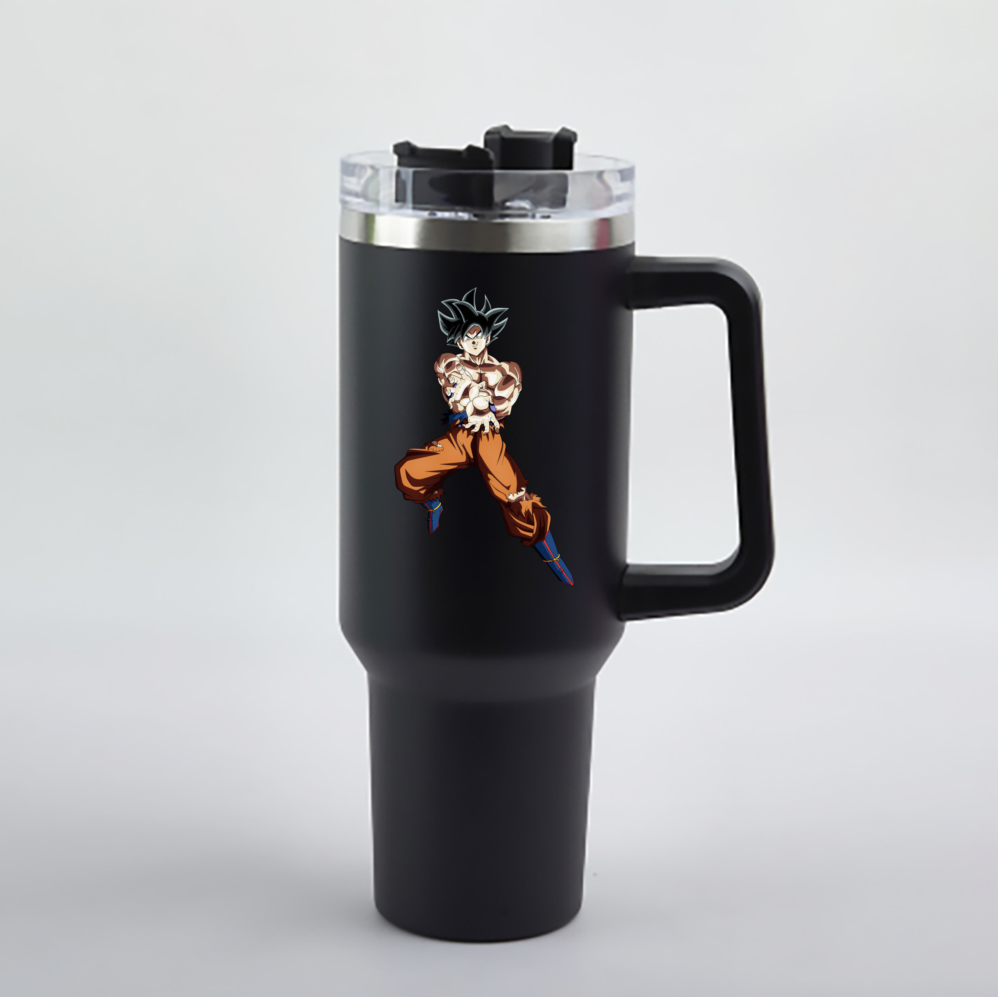 （画像用） ドラゴンボール 孫悟空（そん ごくう）Son Goku カカロット DRAGON BALL Kakarotto 1200mL車用タンブラー - クリスタルステッカー（プラスチックストロー付き）