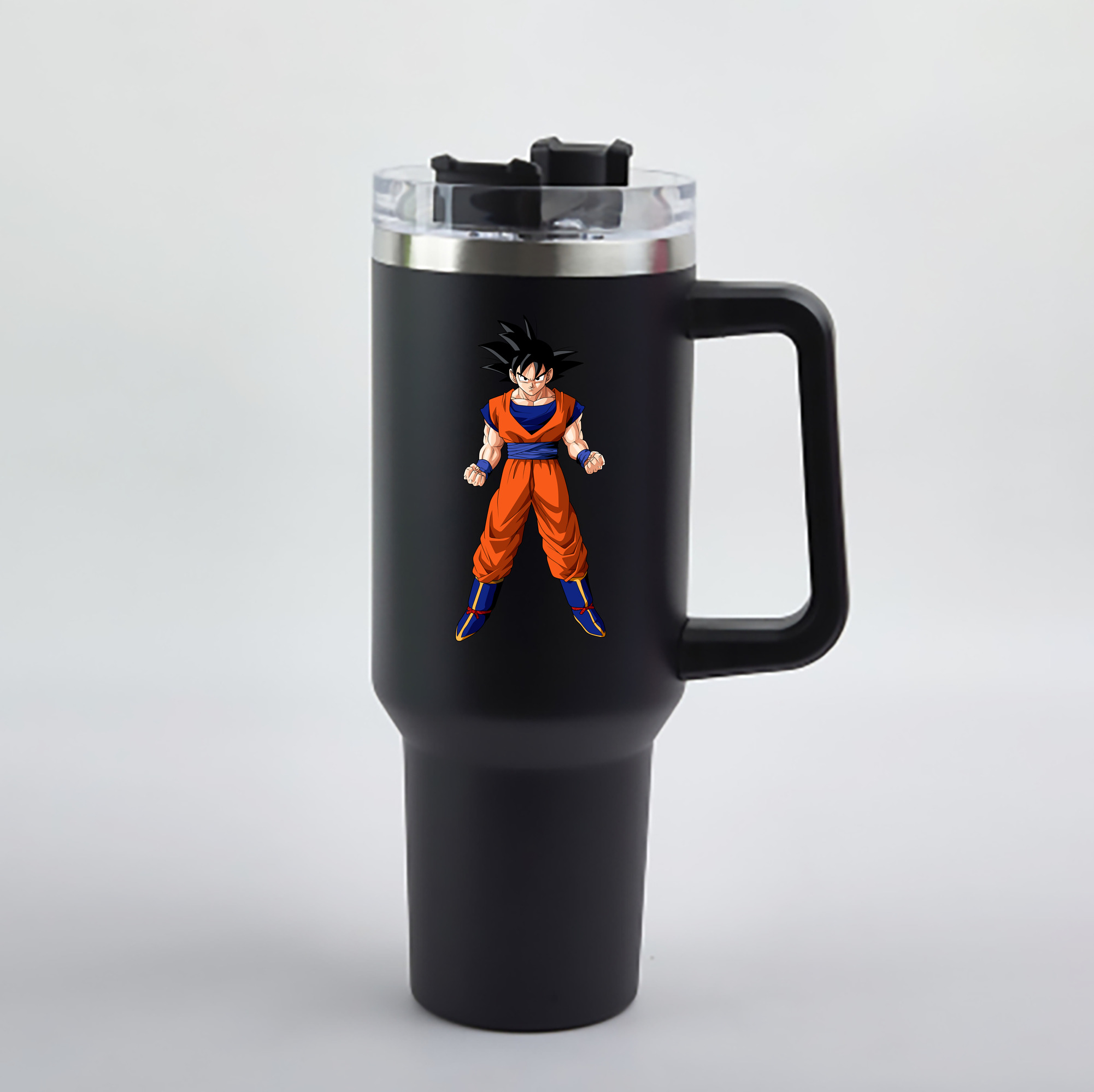 （画像用） ドラゴンボール 孫悟空（そん ごくう）Son Goku カカロット DRAGON BALL Kakarotto 1200mL車用タンブラー - クリスタルステッカー（プラスチックストロー付き）