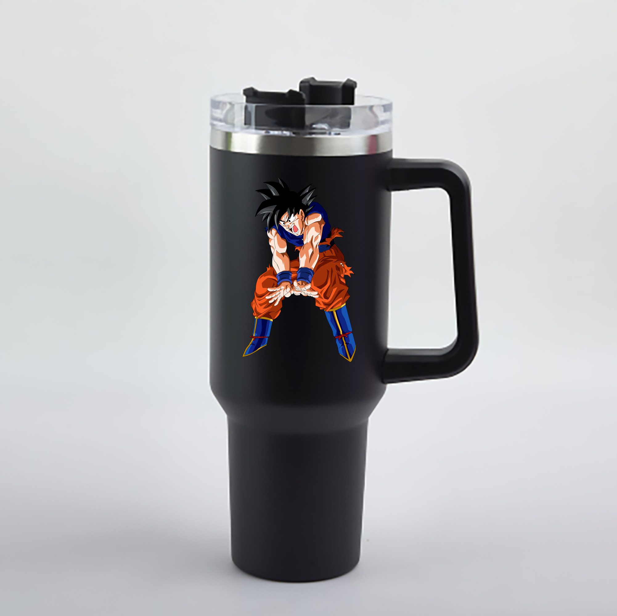 （画像用） ドラゴンボール 孫悟空（そん ごくう）Son Goku カカロット DRAGON BALL Kakarotto 1200mL車用タンブラー - クリスタルステッカー（プラスチックストロー付き）