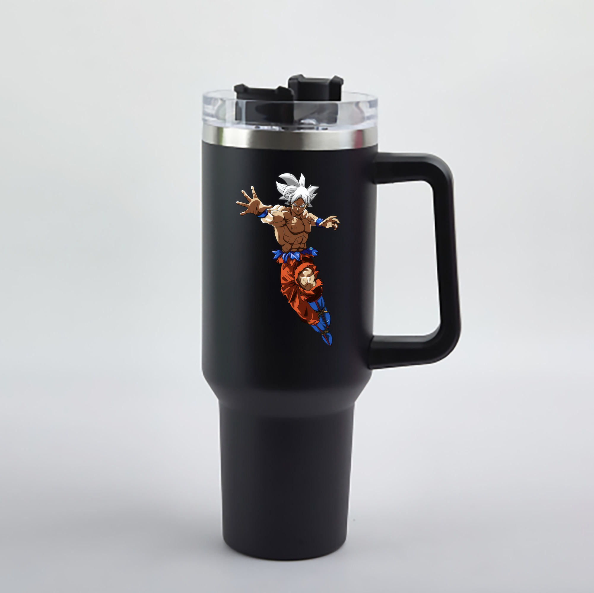 （画像用） ドラゴンボール 孫悟空（そん ごくう）Son Goku カカロット DRAGON BALL Kakarotto 1200mL車用タンブラー - クリスタルステッカー（プラスチックストロー付き）