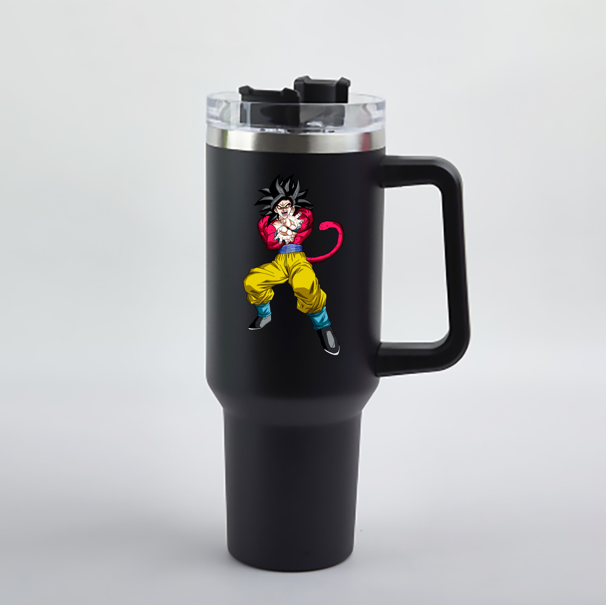 （画像用） ドラゴンボール 孫悟空（そん ごくう）Son Goku カカロット DRAGON BALL Kakarotto 1200mL車用タンブラー - クリスタルステッカー（プラスチックストロー付き）