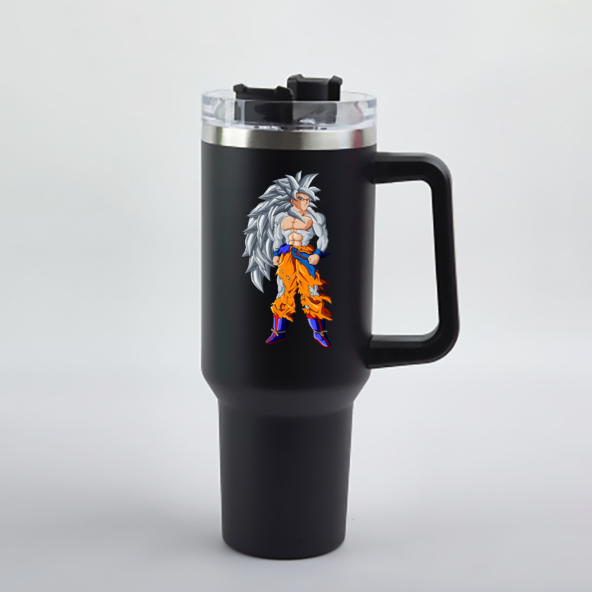 （画像用） ドラゴンボール 孫悟空（そん ごくう）Son Goku カカロット DRAGON BALL Kakarotto 1200mL車用タンブラー - クリスタルステッカー（プラスチックストロー付き）