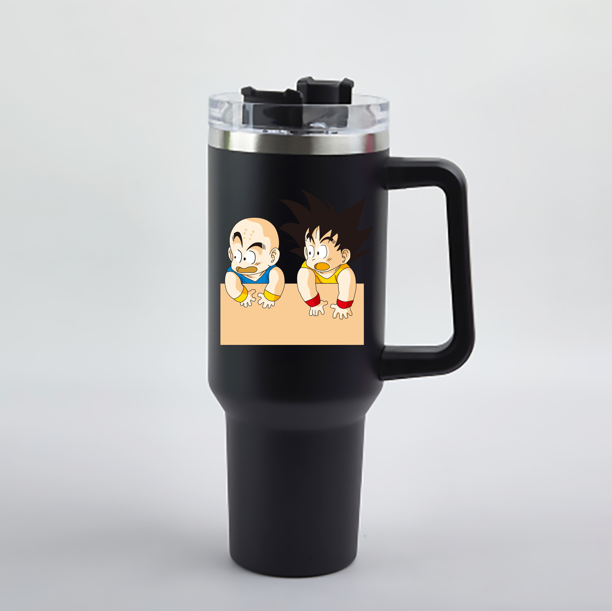 （画像用） ドラゴンボール 孫悟空（そん ごくう）Son Goku カカロット DRAGON BALL Kakarotto 1200mL車用タンブラー - クリスタルステッカー（プラスチックストロー付き）