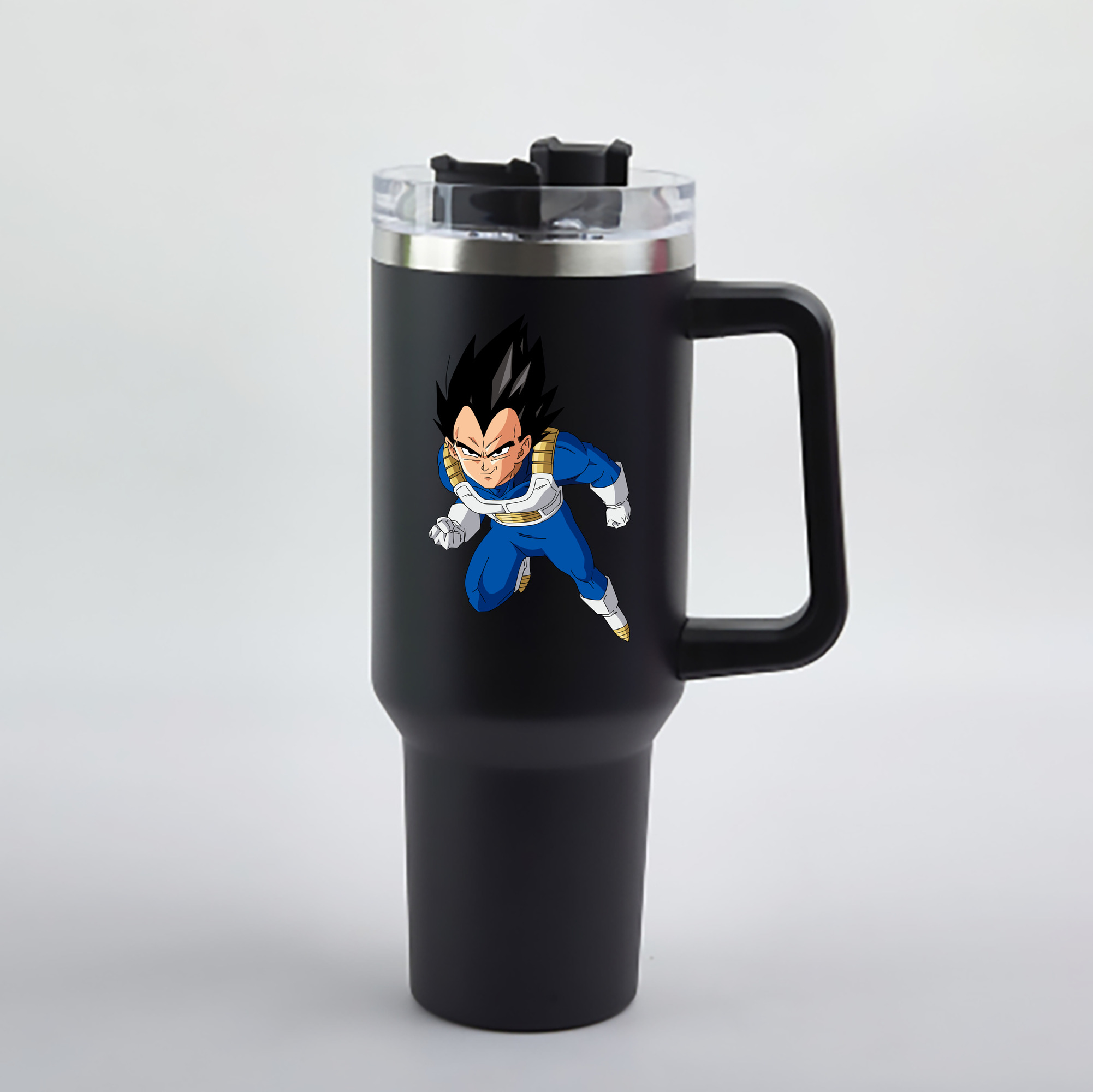（画像用） ドラゴンボール ベジータ四世（Bejīta Yonsei）DRAGON BALL Vegeta IV 1200mL車用タンブラー - クリスタルステッカー（プラスチックストロー付き）