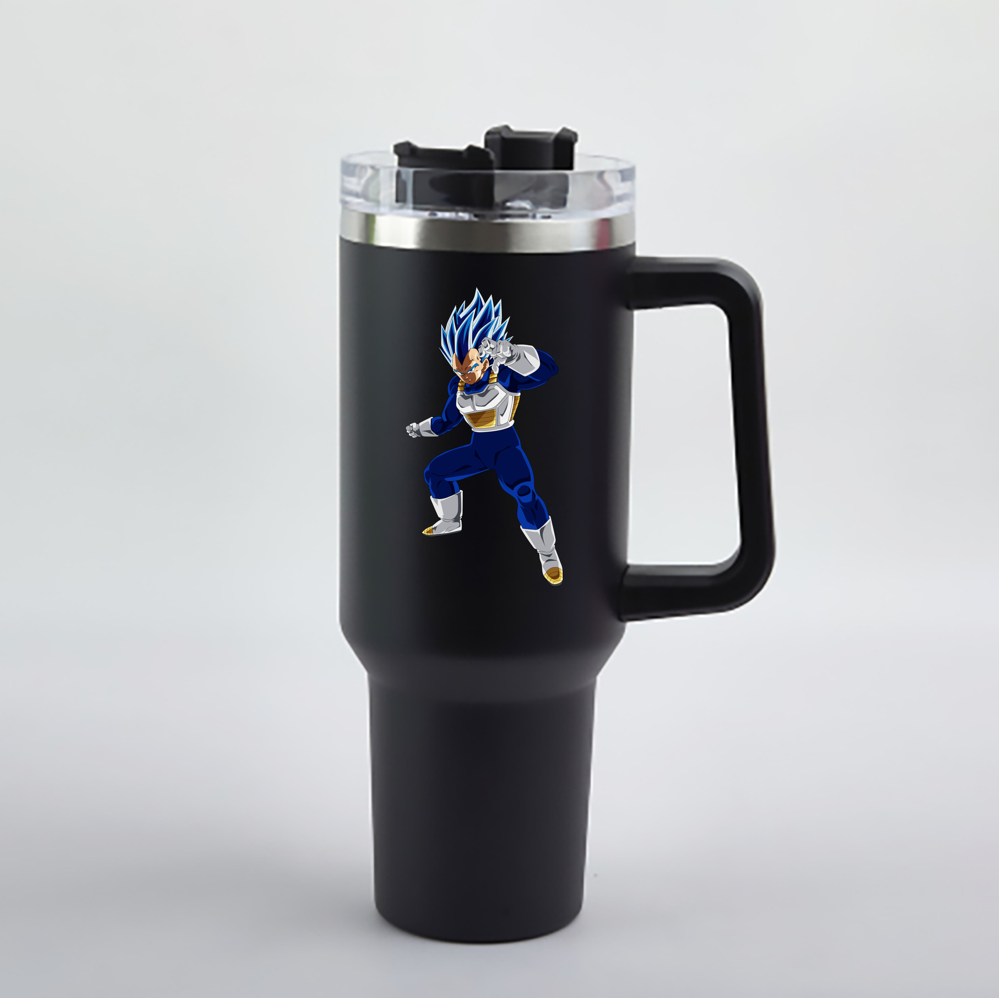 （画像用） ドラゴンボール ベジータ四世（Bejīta Yonsei）DRAGON BALL Vegeta IV 1200mL車用タンブラー - クリスタルステッカー（プラスチックストロー付き）