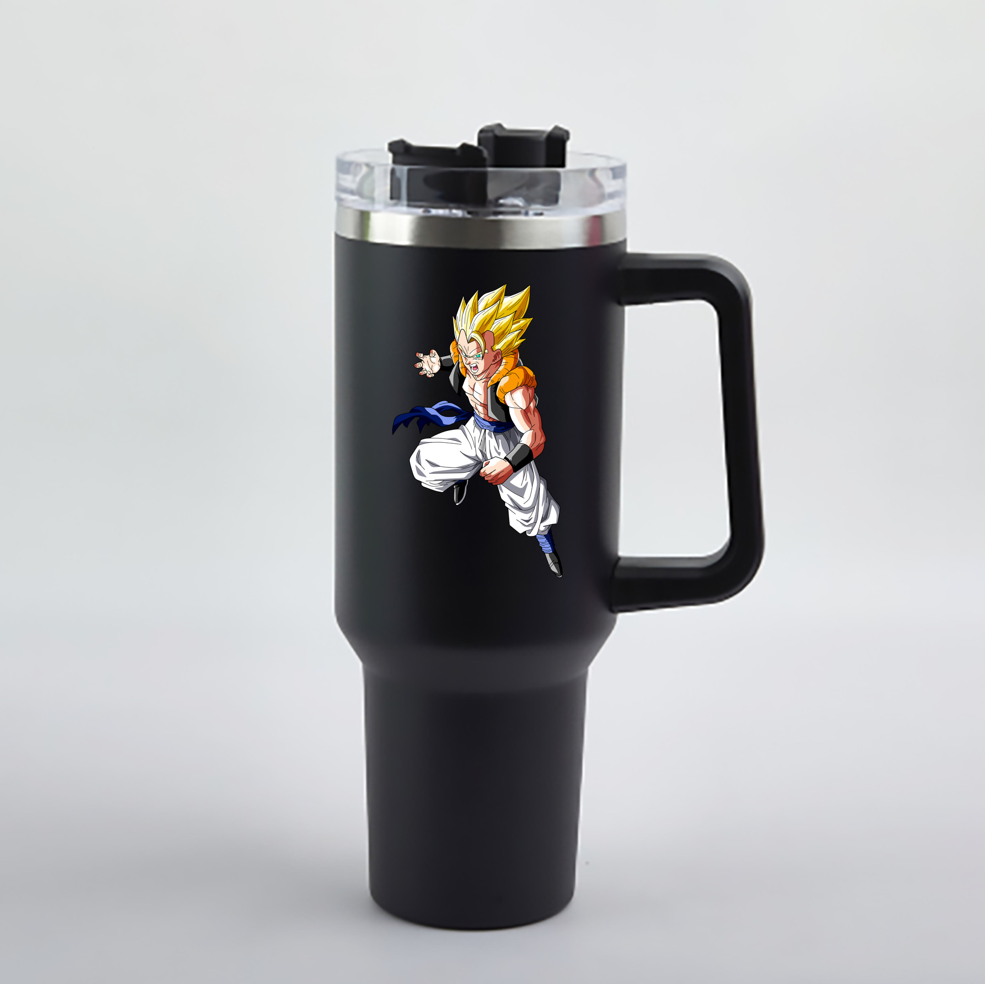 （画像用） ドラゴンボール ベジータ四世（Bejīta Yonsei）DRAGON BALL Vegeta IV 1200mL車用タンブラー - クリスタルステッカー（プラスチックストロー付き）