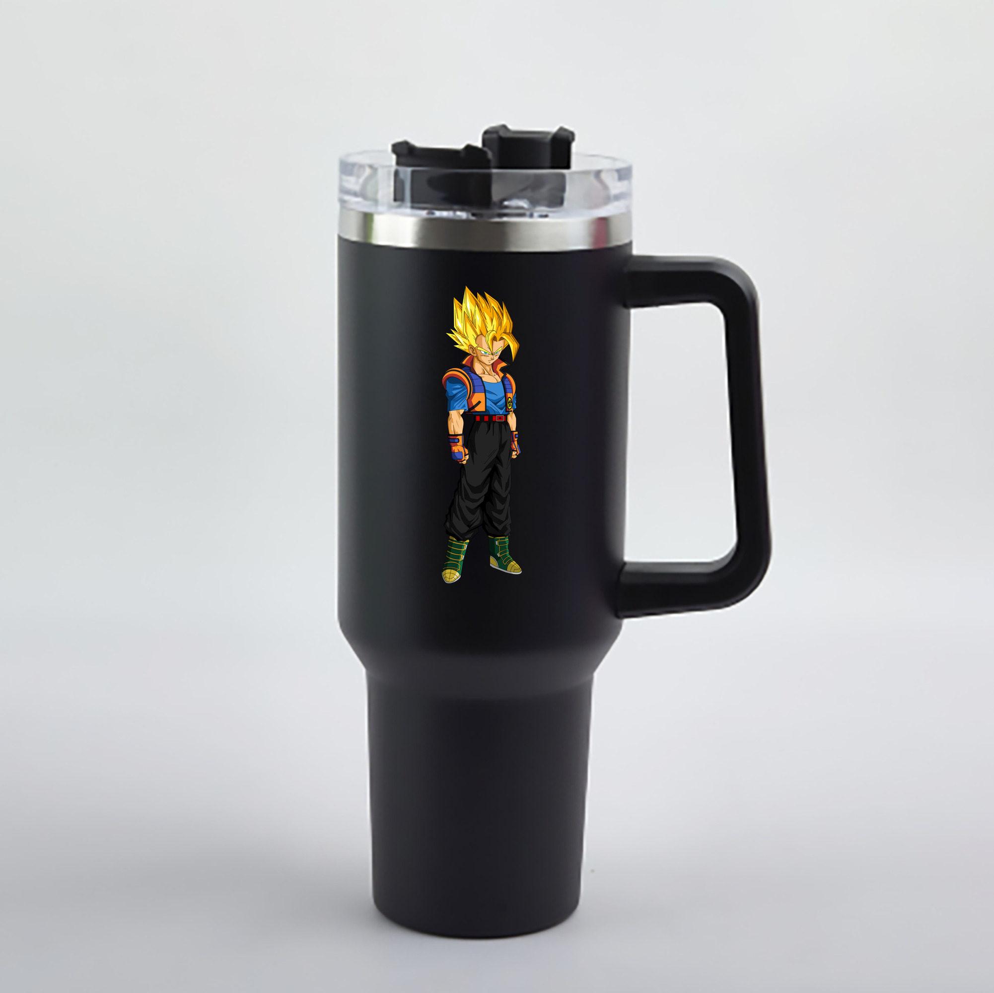 （画像用） ドラゴンボール ベジータ四世（Bejīta Yonsei）DRAGON BALL Vegeta IV 1200mL車用タンブラー - クリスタルステッカー（プラスチックストロー付き）