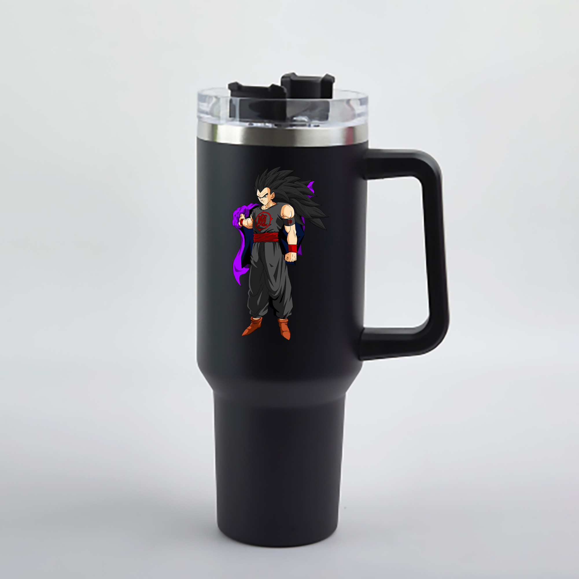 （画像用） ドラゴンボール ベジータ四世（Bejīta Yonsei）DRAGON BALL Vegeta IV 1200mL車用タンブラー - クリスタルステッカー（プラスチックストロー付き）