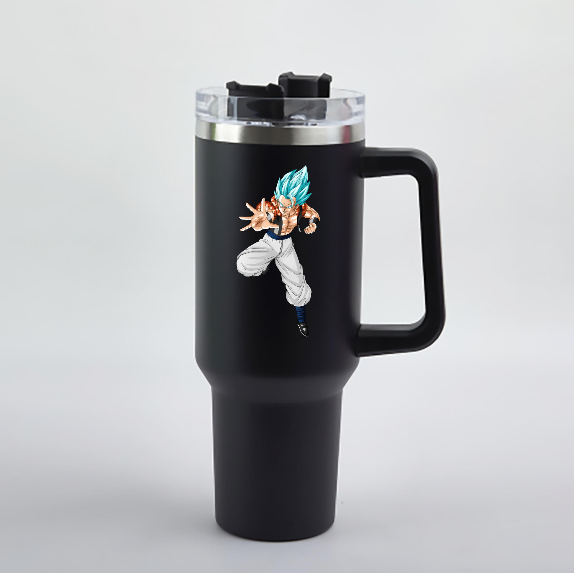 （画像用） ドラゴンボール ベジータ四世（Bejīta Yonsei）DRAGON BALL Vegeta IV 1200mL車用タンブラー - クリスタルステッカー（プラスチックストロー付き）