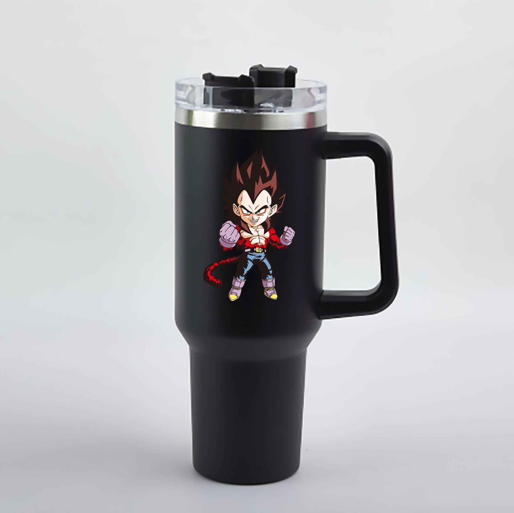 （画像用） ドラゴンボール ベジータ四世（Bejīta Yonsei）DRAGON BALL Vegeta IV 1200mL車用タンブラー - クリスタルステッカー（プラスチックストロー付き）