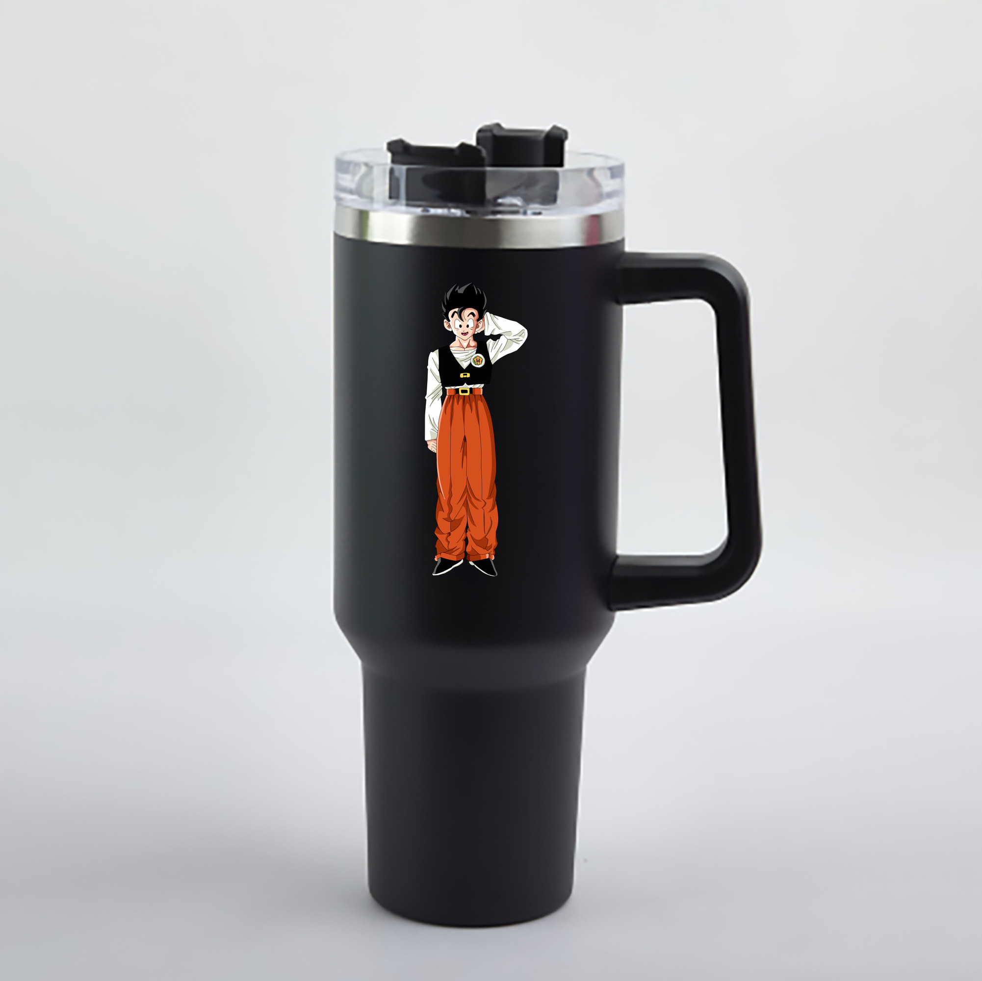 （画像用） ドラゴンボール 孫 悟飯（そんごはん）DRAGON BALL Son Gohan 1200mL車用タンブラー - クリスタルステッカー（プラスチックストロー付き）