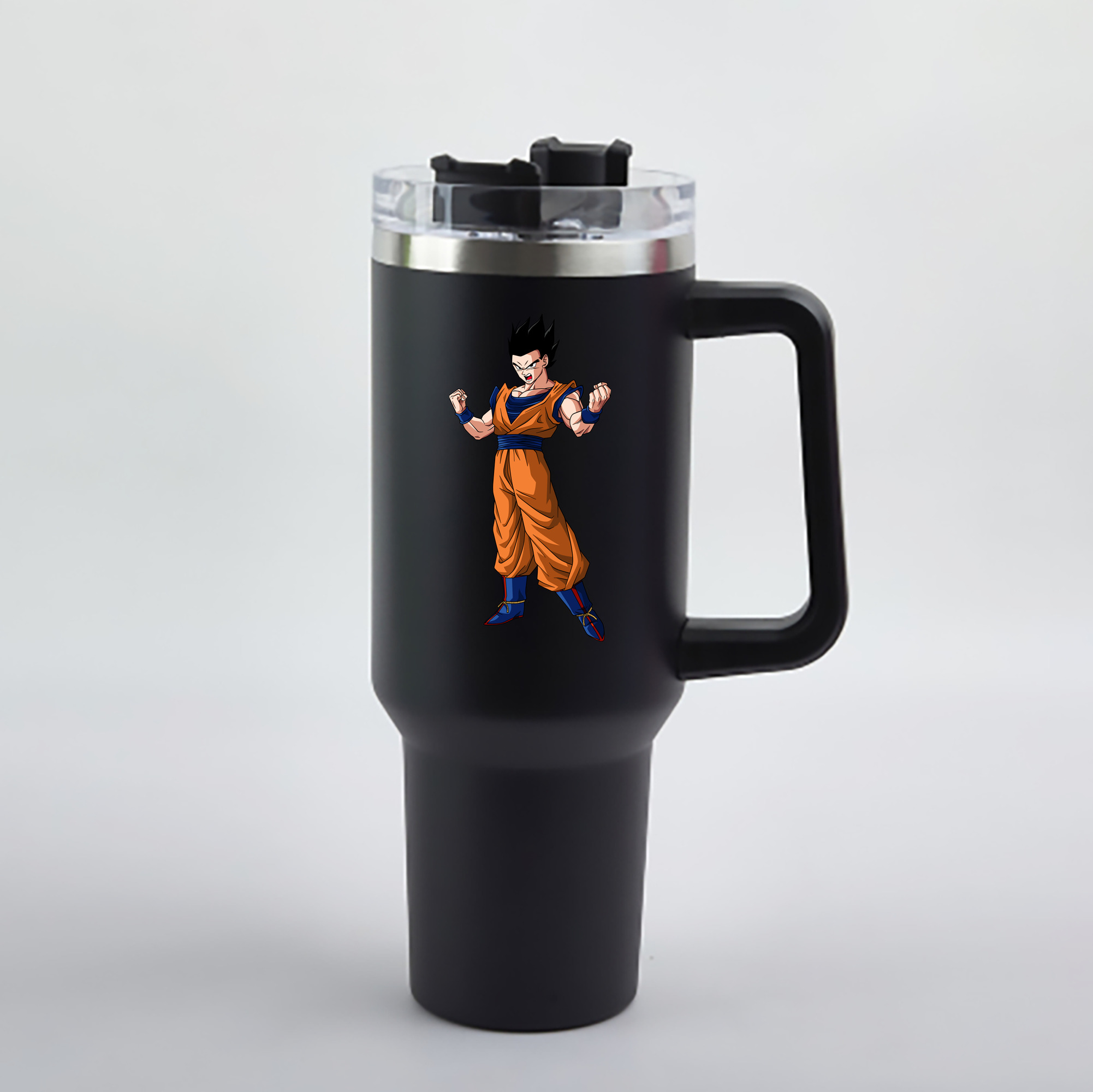 （画像用） ドラゴンボール 孫 悟飯（そんごはん）DRAGON BALL Son Gohan 1200mL車用タンブラー - クリスタルステッカー（プラスチックストロー付き）