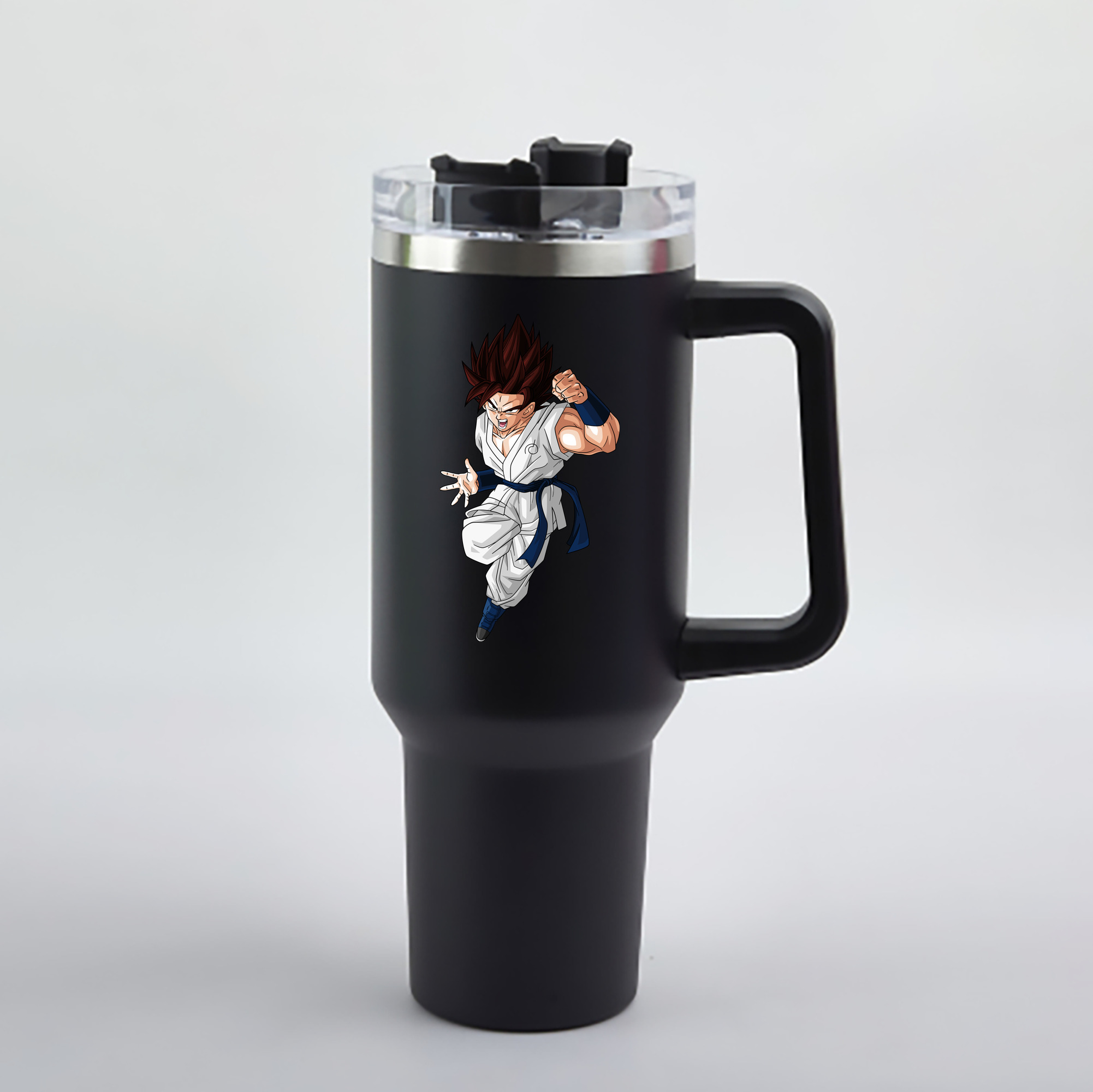 （画像用） ドラゴンボール 孫 悟飯（そんごはん）DRAGON BALL Son Gohan 1200mL車用タンブラー - クリスタルステッカー（プラスチックストロー付き）