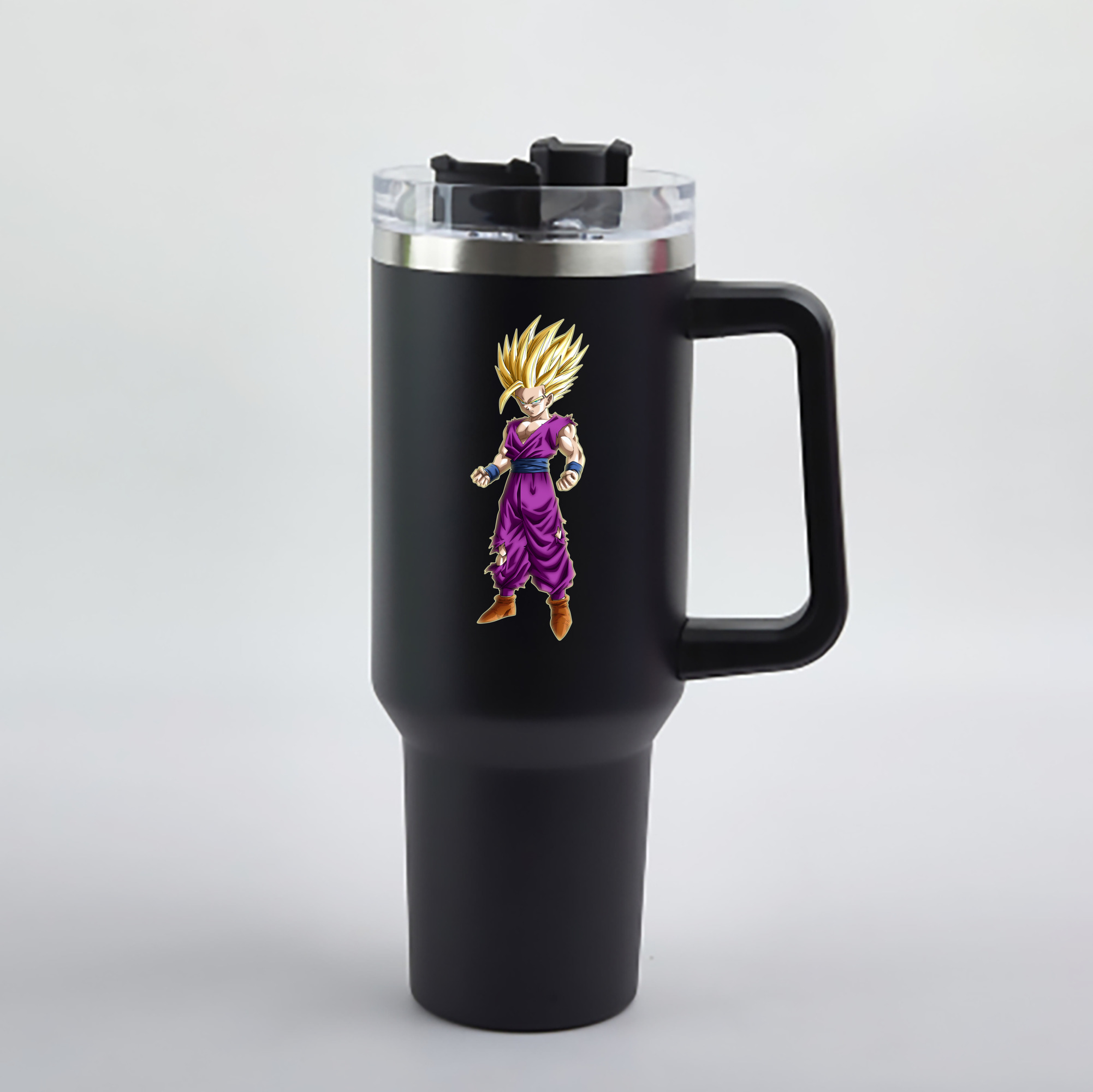 （画像用） ドラゴンボール 孫 悟飯（そんごはん）DRAGON BALL Son Gohan 1200mL車用タンブラー - クリスタルステッカー（プラスチックストロー付き）