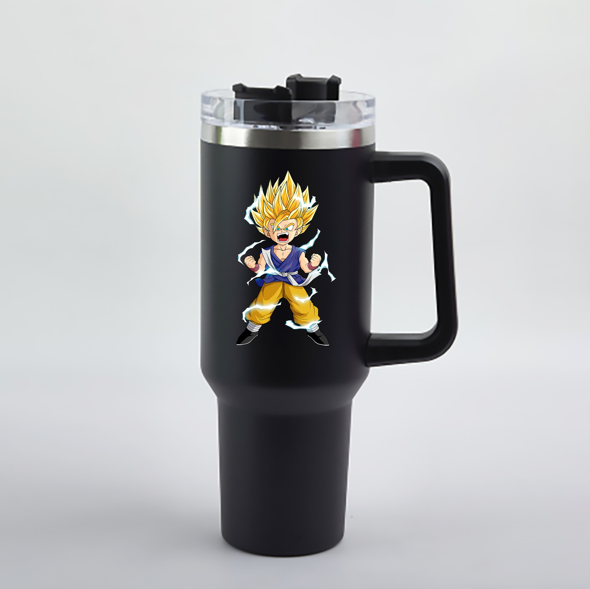 （画像用） ドラゴンボール 孫 悟飯（そんごはん）DRAGON BALL Son Gohan 1200mL車用タンブラー - クリスタルステッカー（プラスチックストロー付き）