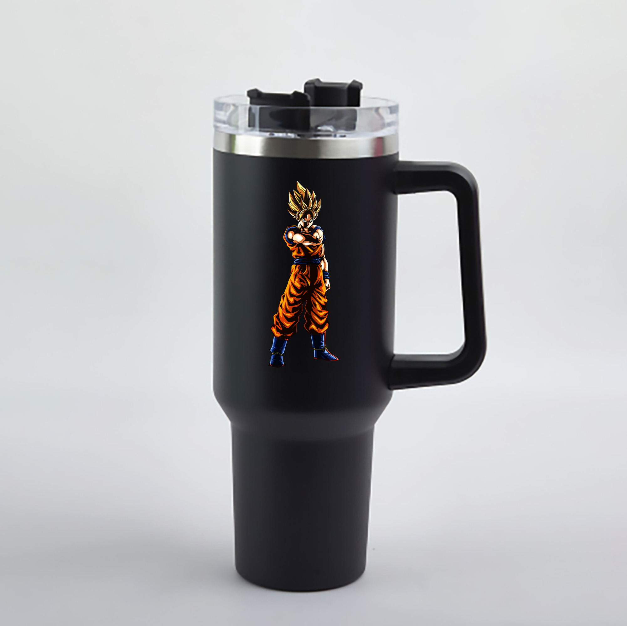 （画像用） ドラゴンボール 孫 悟飯（そんごはん）DRAGON BALL Son Gohan 1200mL車用タンブラー - クリスタルステッカー（プラスチックストロー付き）