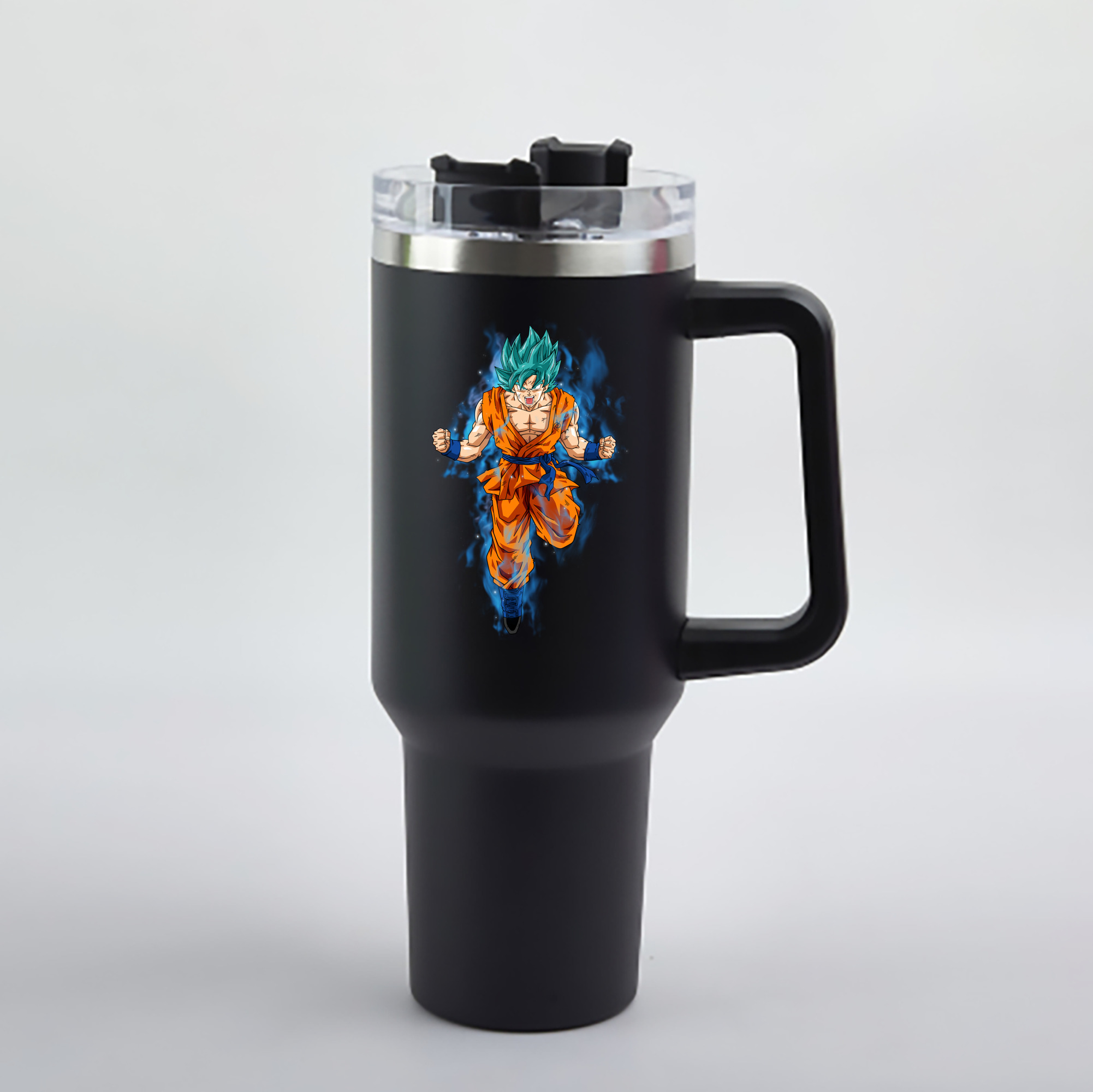 （画像用） ドラゴンボール 孫 悟飯（そんごはん）DRAGON BALL Son Gohan 1200mL車用タンブラー - クリスタルステッカー（プラスチックストロー付き）