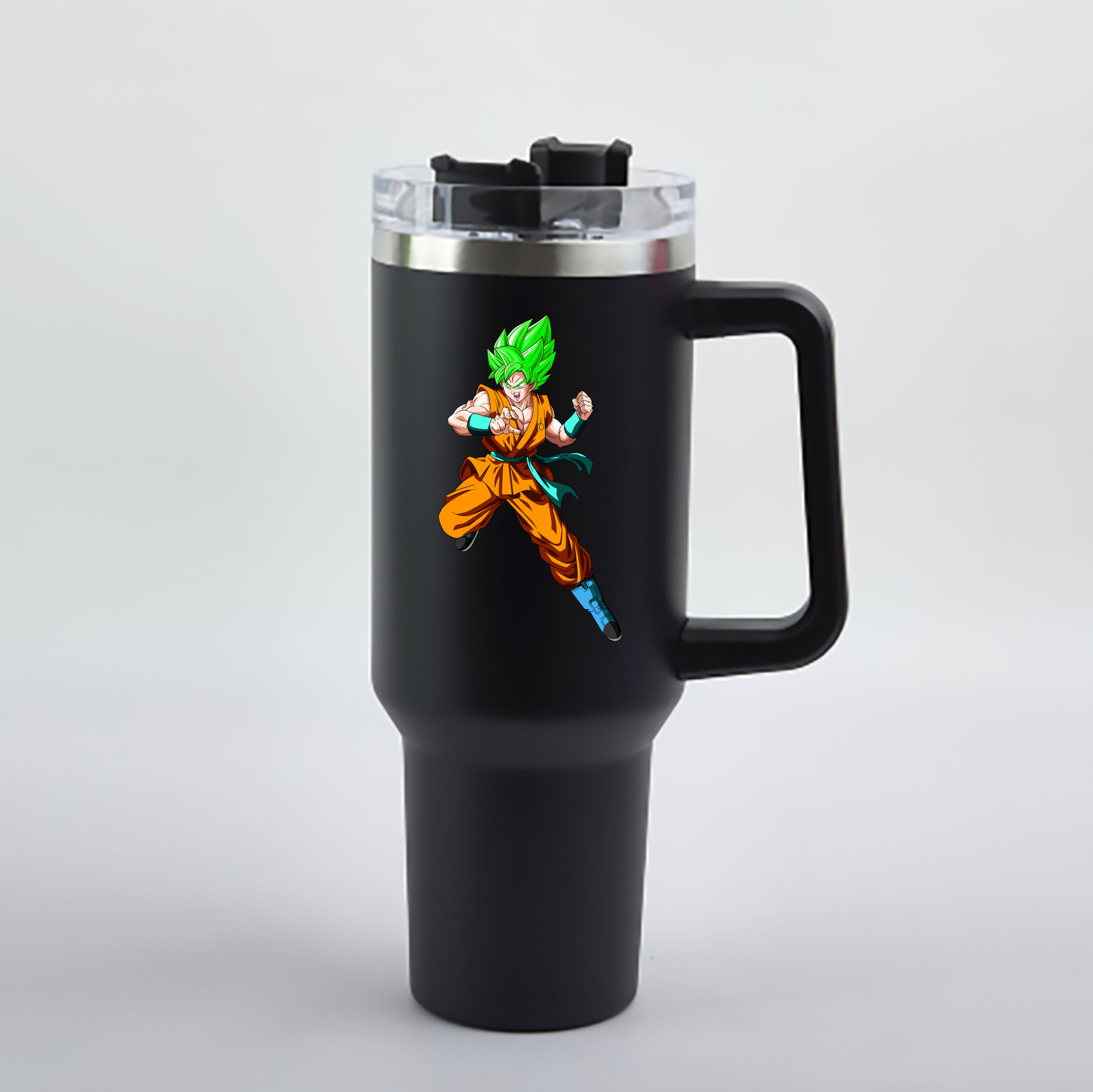 （画像用） ドラゴンボール 孫 悟飯（そんごはん）DRAGON BALL Son Gohan 1200mL車用タンブラー - クリスタルステッカー（プラスチックストロー付き）