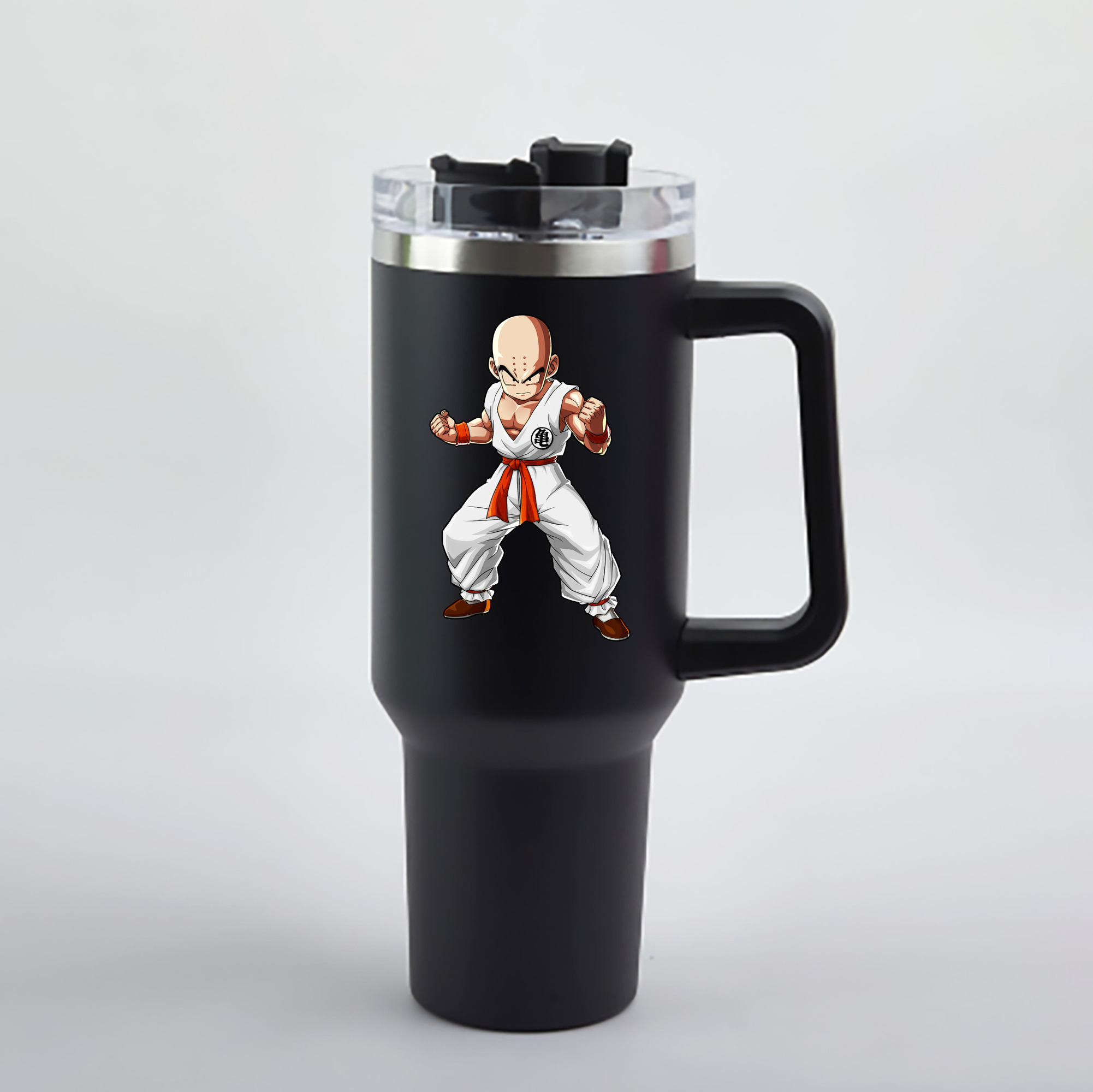 （画像用） ドラゴンボール クリリン DRAGON BALL krillin 1200mL車用タンブラー - クリスタルステッカー（プラスチックストロー付き）