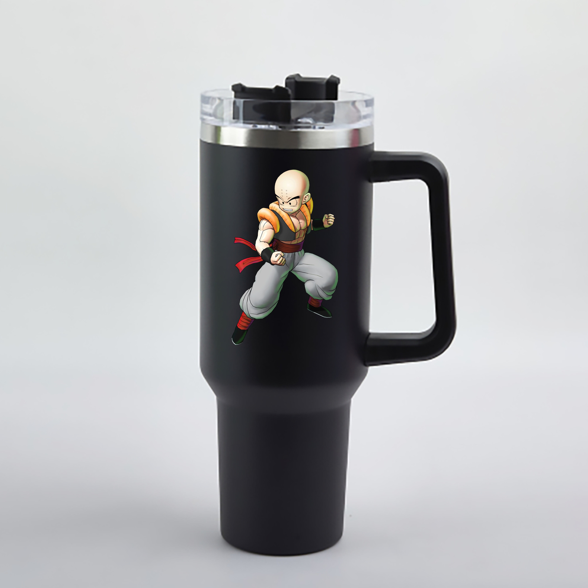 （画像用） ドラゴンボール クリリン DRAGON BALL krillin 1200mL車用タンブラー - クリスタルステッカー（プラスチックストロー付き）