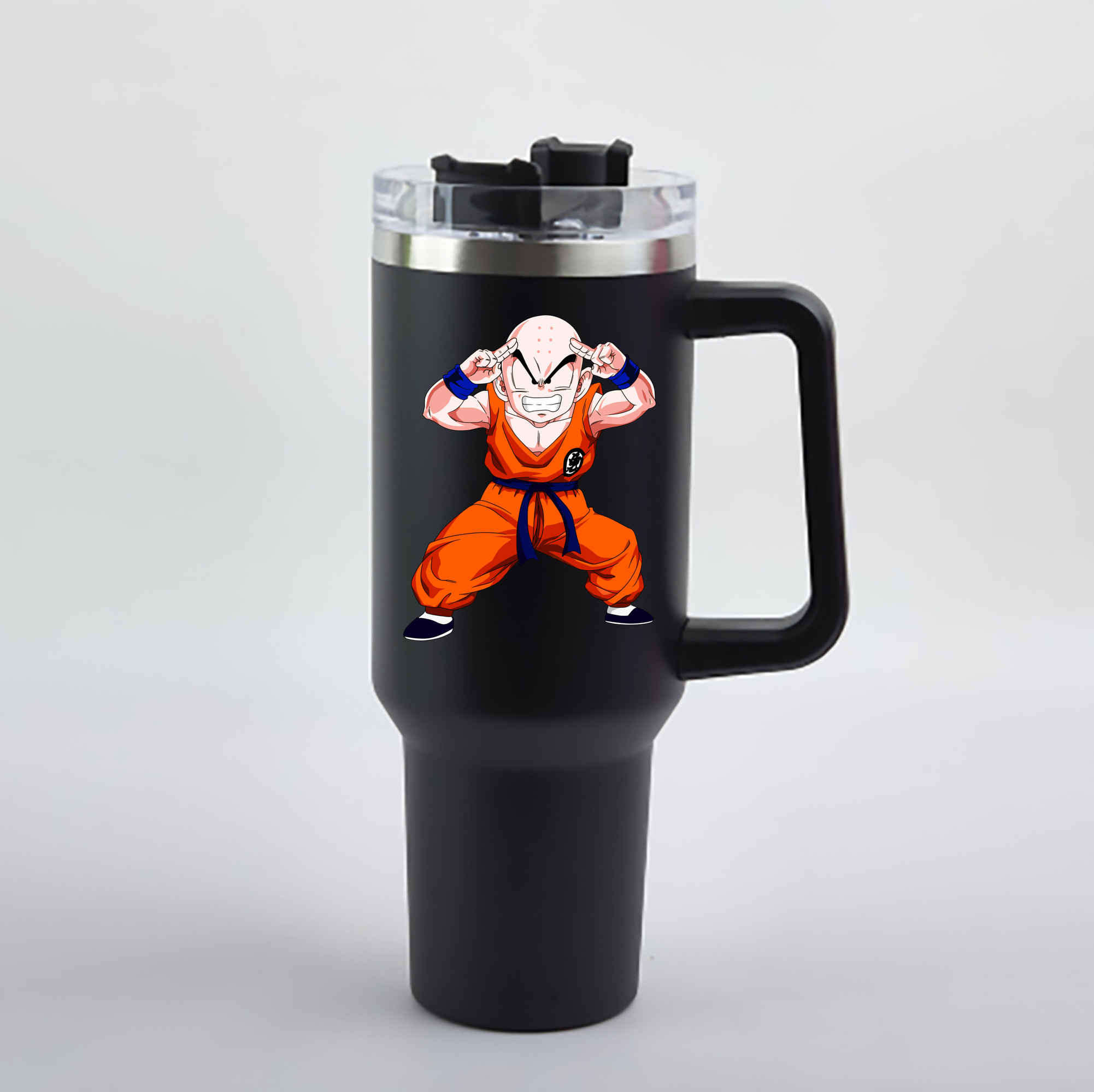 （画像用） ドラゴンボール クリリン DRAGON BALL krillin 1200mL車用タンブラー - クリスタルステッカー（プラスチックストロー付き）