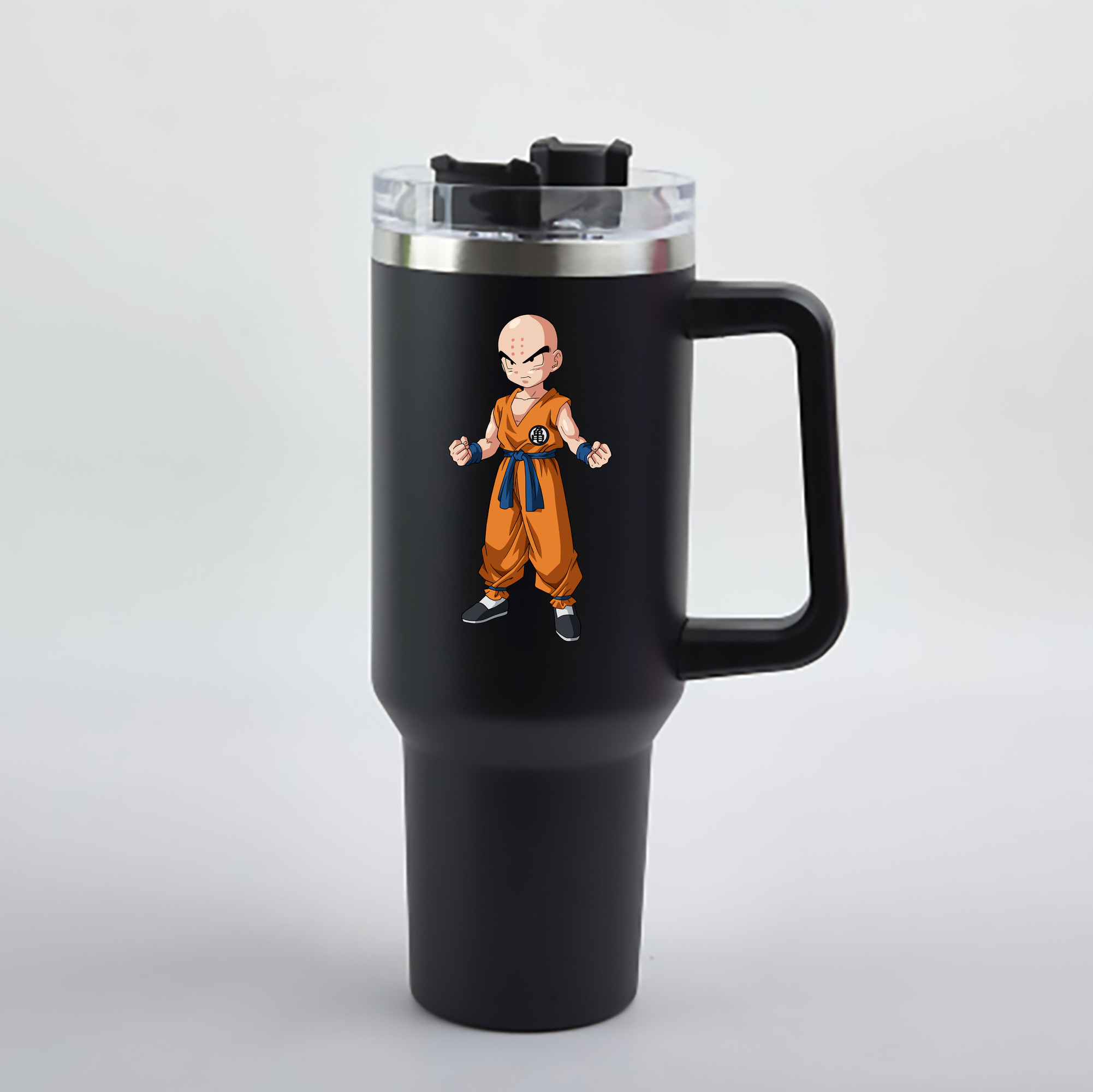 （画像用） ドラゴンボール クリリン DRAGON BALL krillin 1200mL車用タンブラー - クリスタルステッカー（プラスチックストロー付き）