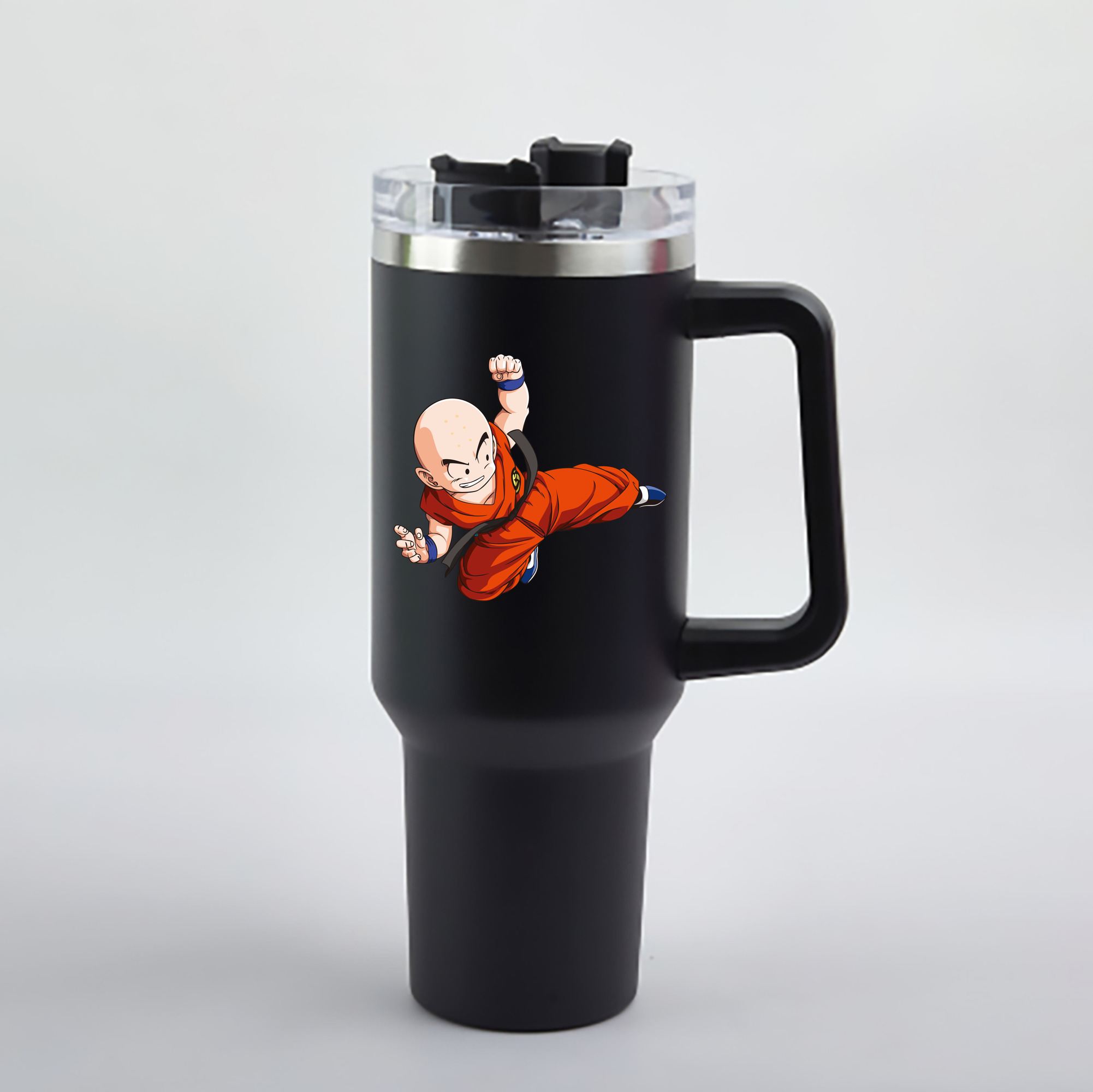 （画像用） ドラゴンボール クリリン DRAGON BALL krillin 1200mL車用タンブラー - クリスタルステッカー（プラスチックストロー付き）
