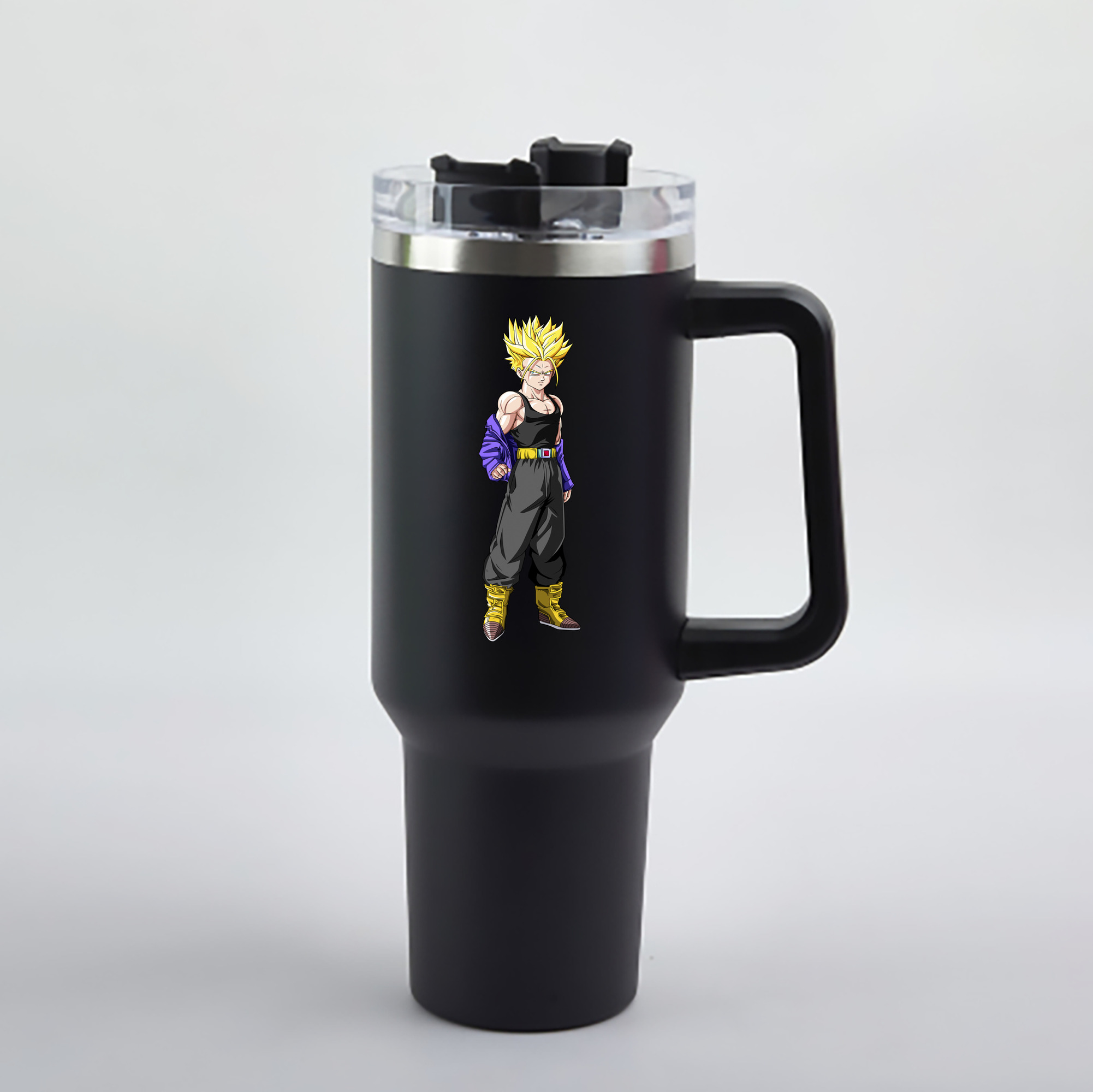 （画像用） ドラゴンボール トランクス（Torankusu）DRAGON BALL Trunks 1200mL車用タンブラー - クリスタルステッカー（プラスチックストロー付き）