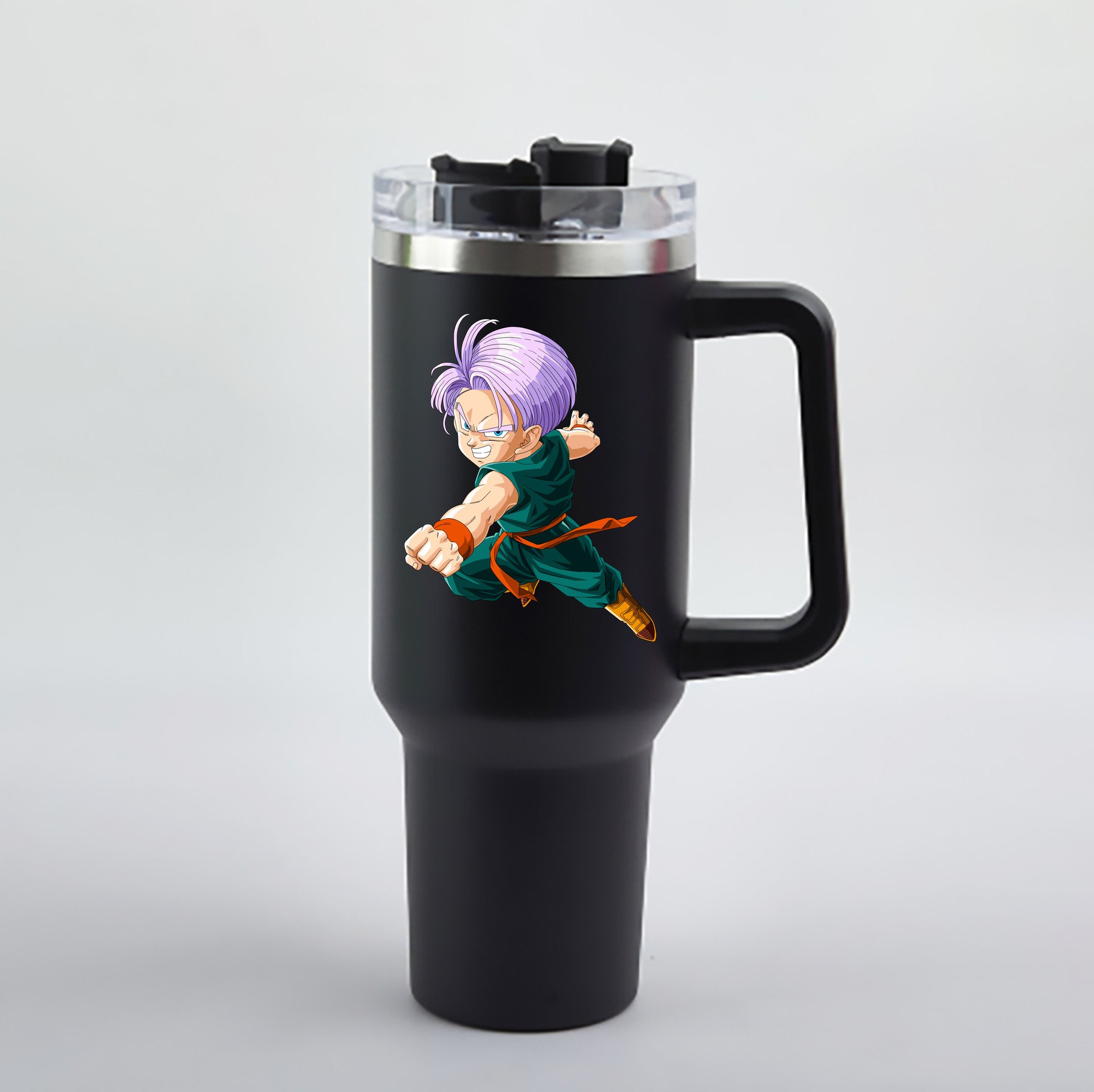 （画像用） ドラゴンボール トランクス（Torankusu）DRAGON BALL Trunks 1200mL車用タンブラー - クリスタルステッカー（プラスチックストロー付き）