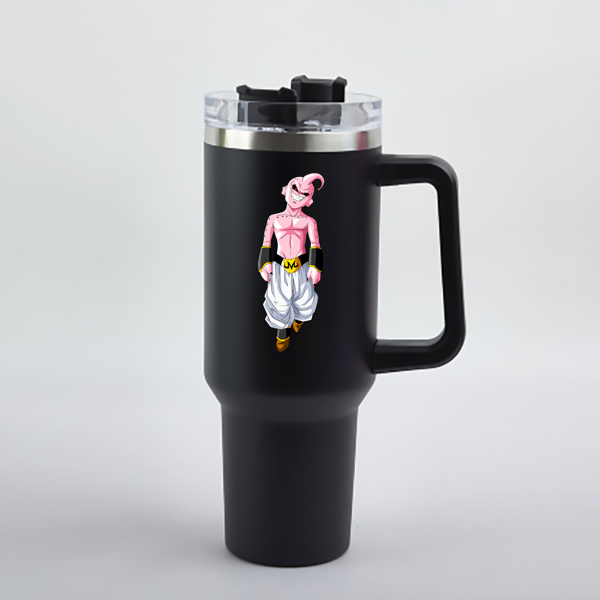 （画像用） ドラゴンボール 魔人ブウ DRAGON BALL Majin Buu 1200mL車用タンブラー - クリスタルステッカー（プラスチックストロー付き）