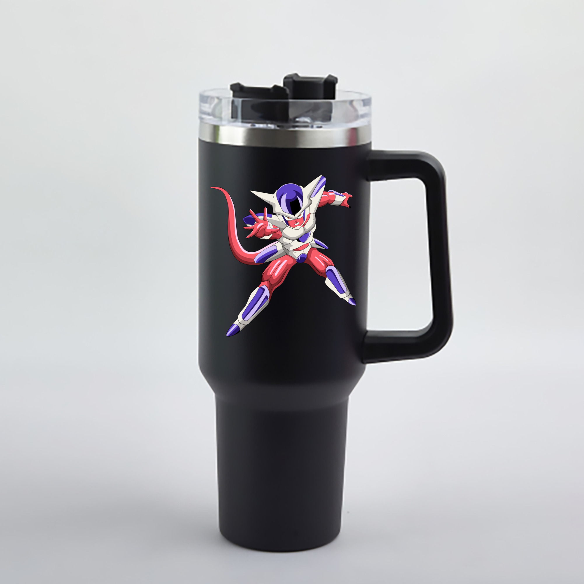 （画像用） ドラゴンボール フリーザ DRAGON BALL Frieza 1200mL車用タンブラー - クリスタルステッカー（プラスチックストロー付き）