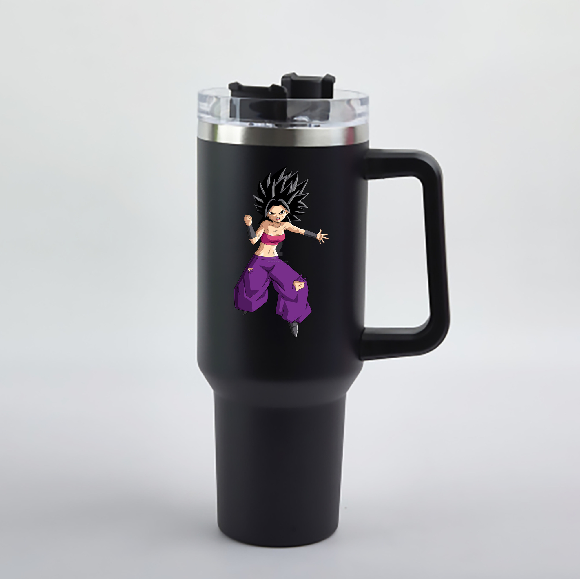 （画像用） ドラゴンボール カリフラ DRAGON BALL Caulifla 1200mL車用タンブラー - クリスタルステッカー（プラスチックストロー付き）