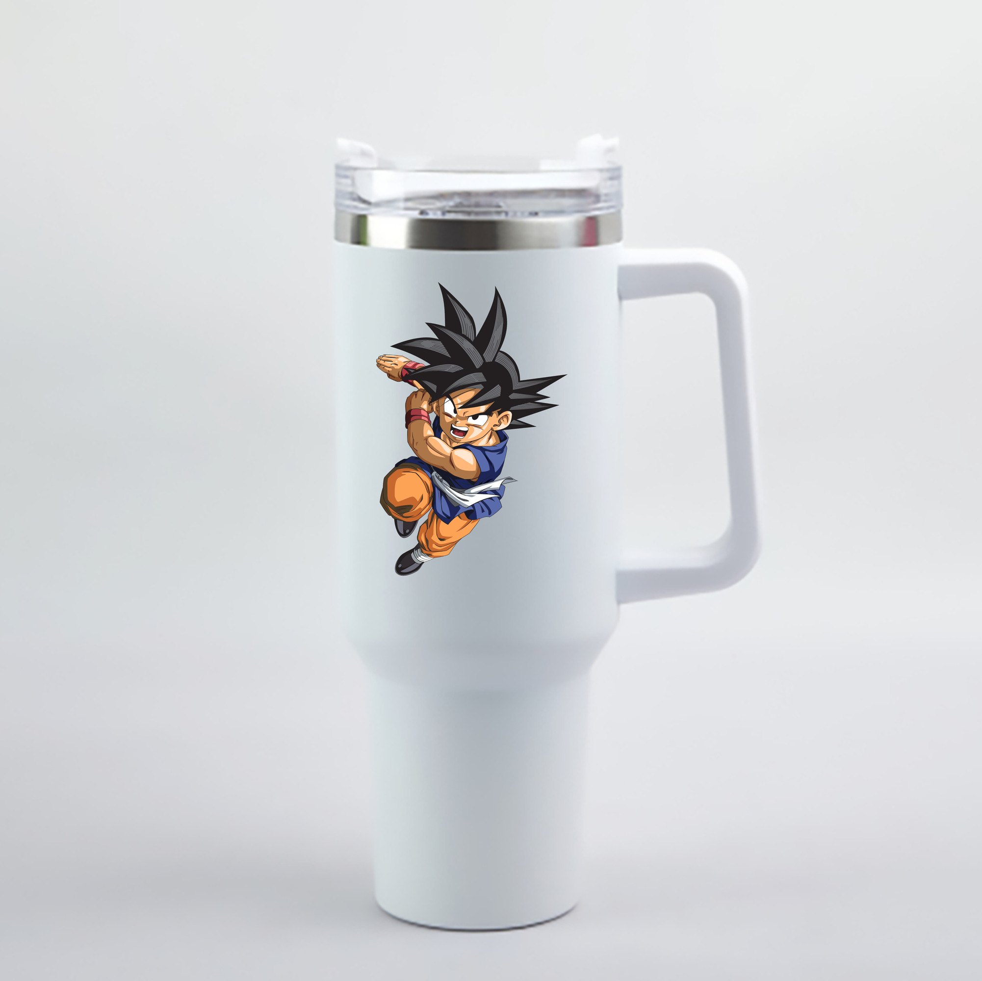 （画像用） ドラゴンボール 孫悟空（そん ごくう）Son Goku カカロット DRAGON BALL Kakarotto 1200mL車用タンブラー - クリスタルステッカー（プラスチックストロー付き）