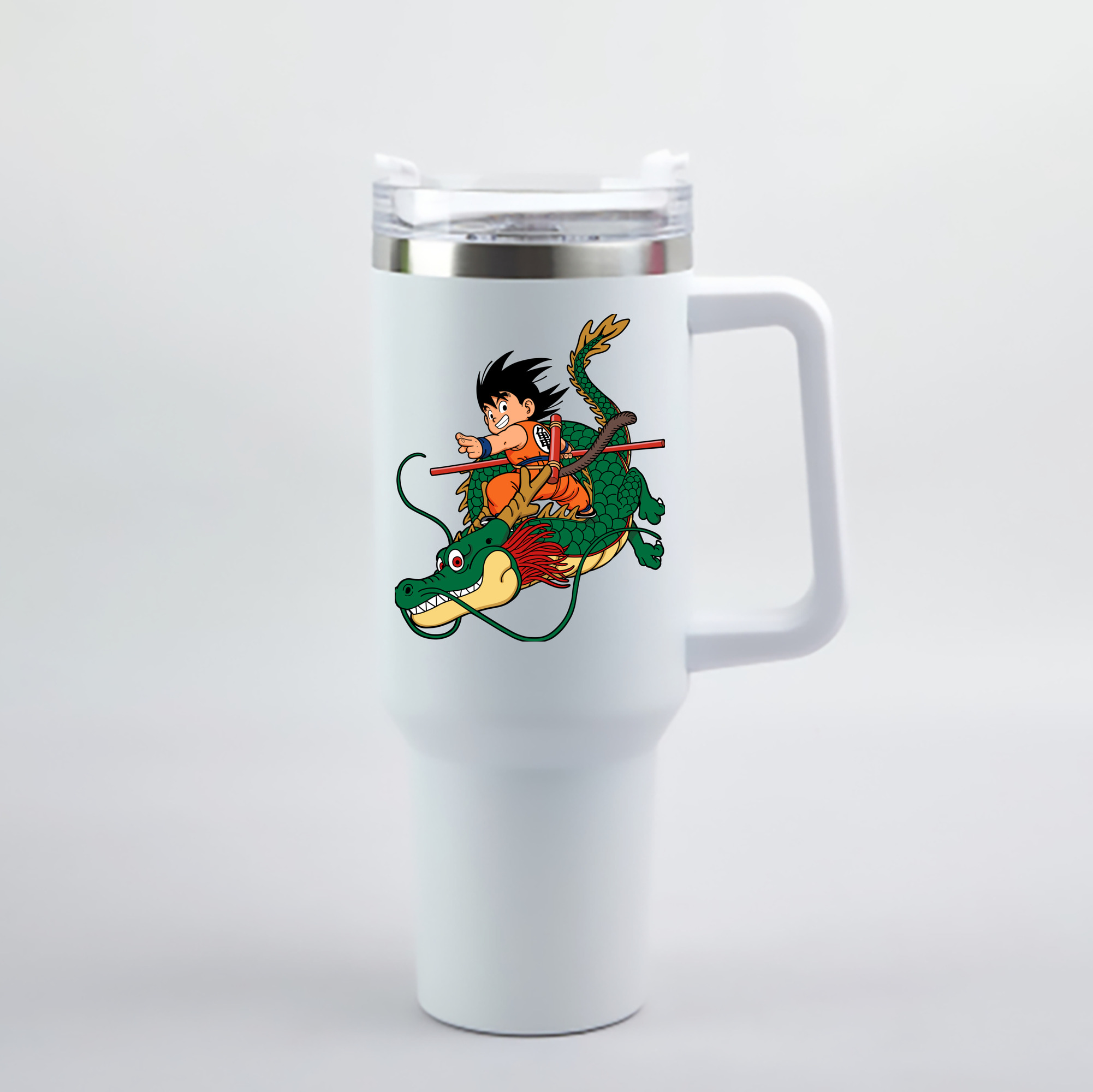 （画像用） ドラゴンボール 孫悟空（そん ごくう）Son Goku カカロット DRAGON BALL Kakarotto 1200mL車用タンブラー - クリスタルステッカー（プラスチックストロー付き）