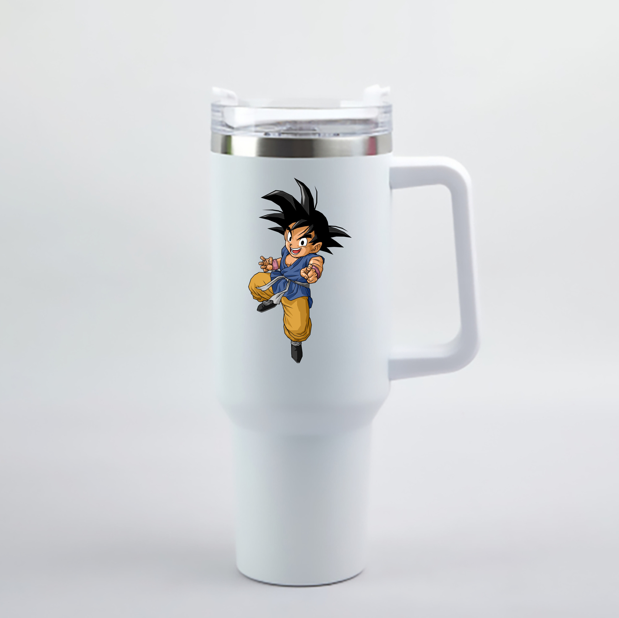 （画像用） ドラゴンボール 孫悟空（そん ごくう）Son Goku カカロット DRAGON BALL Kakarotto 1200mL車用タンブラー - クリスタルステッカー（プラスチックストロー付き）