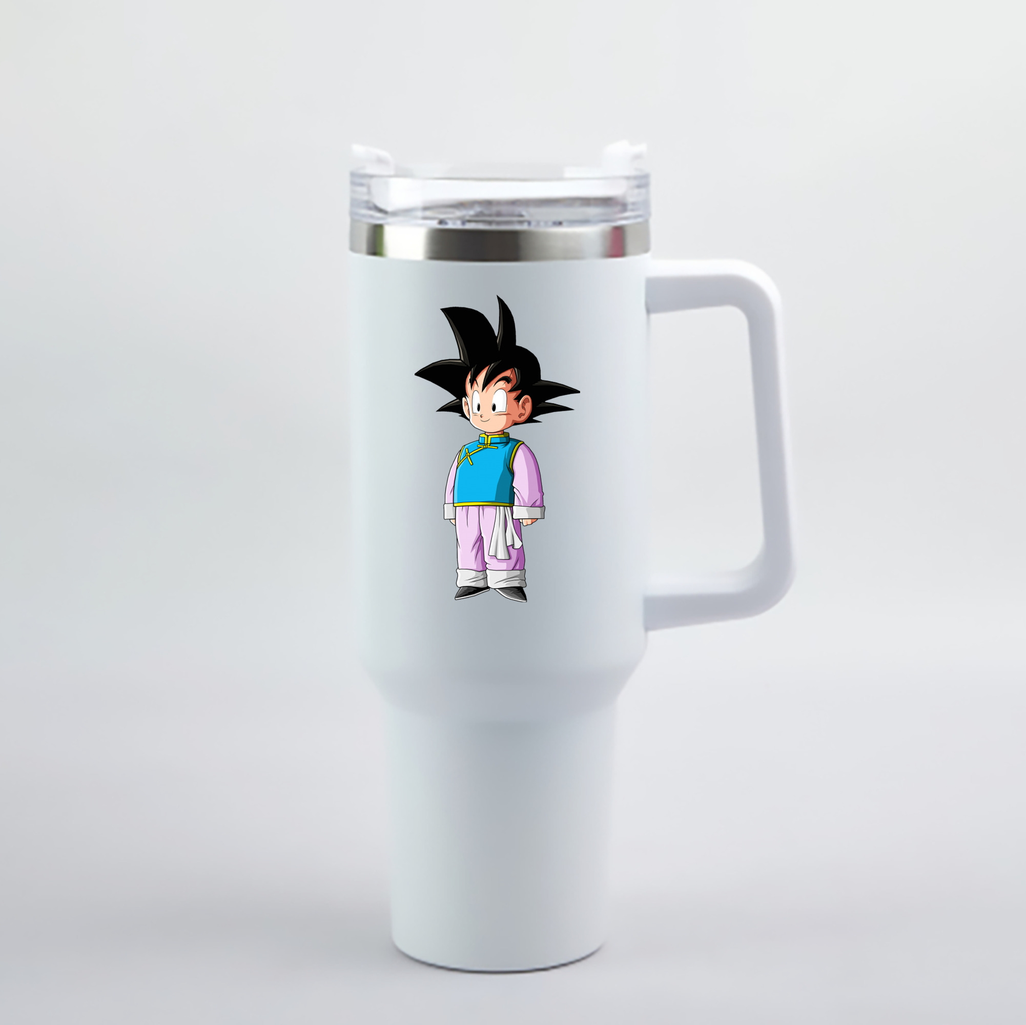 （画像用） ドラゴンボール 孫悟空（そん ごくう）Son Goku カカロット DRAGON BALL Kakarotto 1200mL車用タンブラー - クリスタルステッカー（プラスチックストロー付き）
