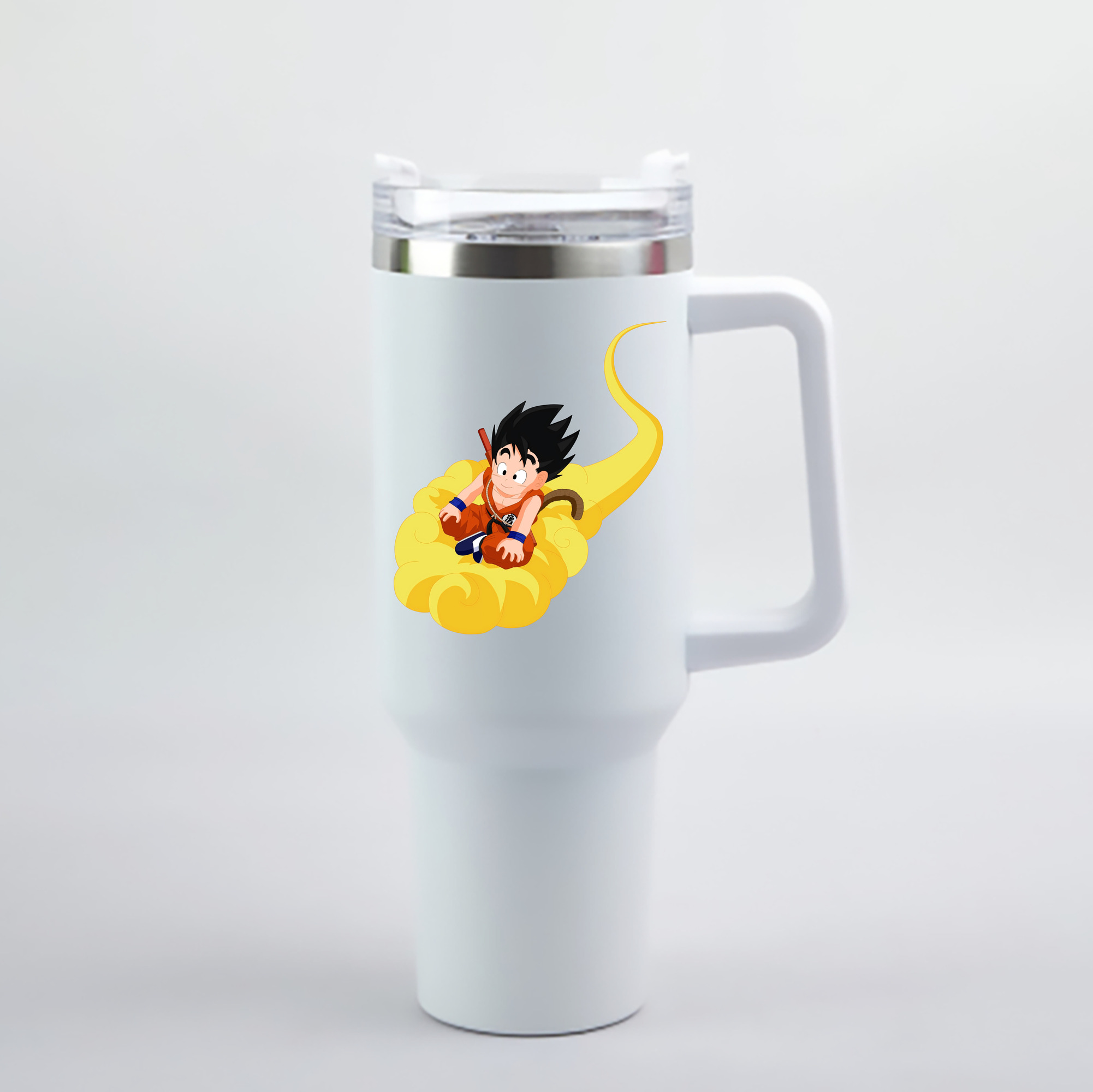 （画像用） ドラゴンボール 孫悟空（そん ごくう）Son Goku カカロット DRAGON BALL Kakarotto 1200mL車用タンブラー - クリスタルステッカー（プラスチックストロー付き）