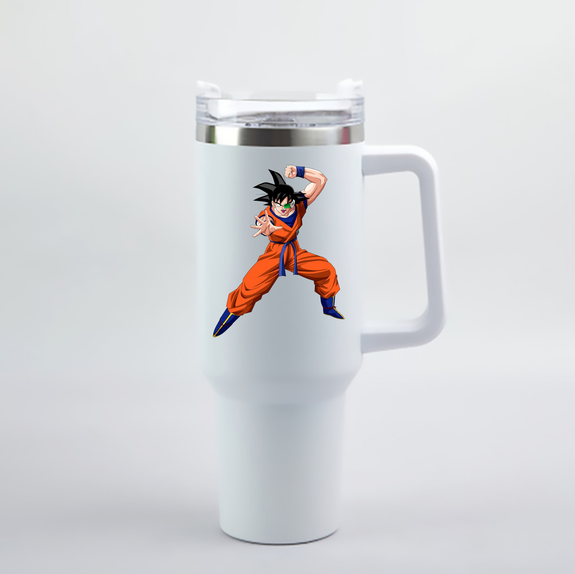 （画像用） ドラゴンボール 孫悟空（そん ごくう）Son Goku カカロット DRAGON BALL Kakarotto 1200mL車用タンブラー - クリスタルステッカー（プラスチックストロー付き）