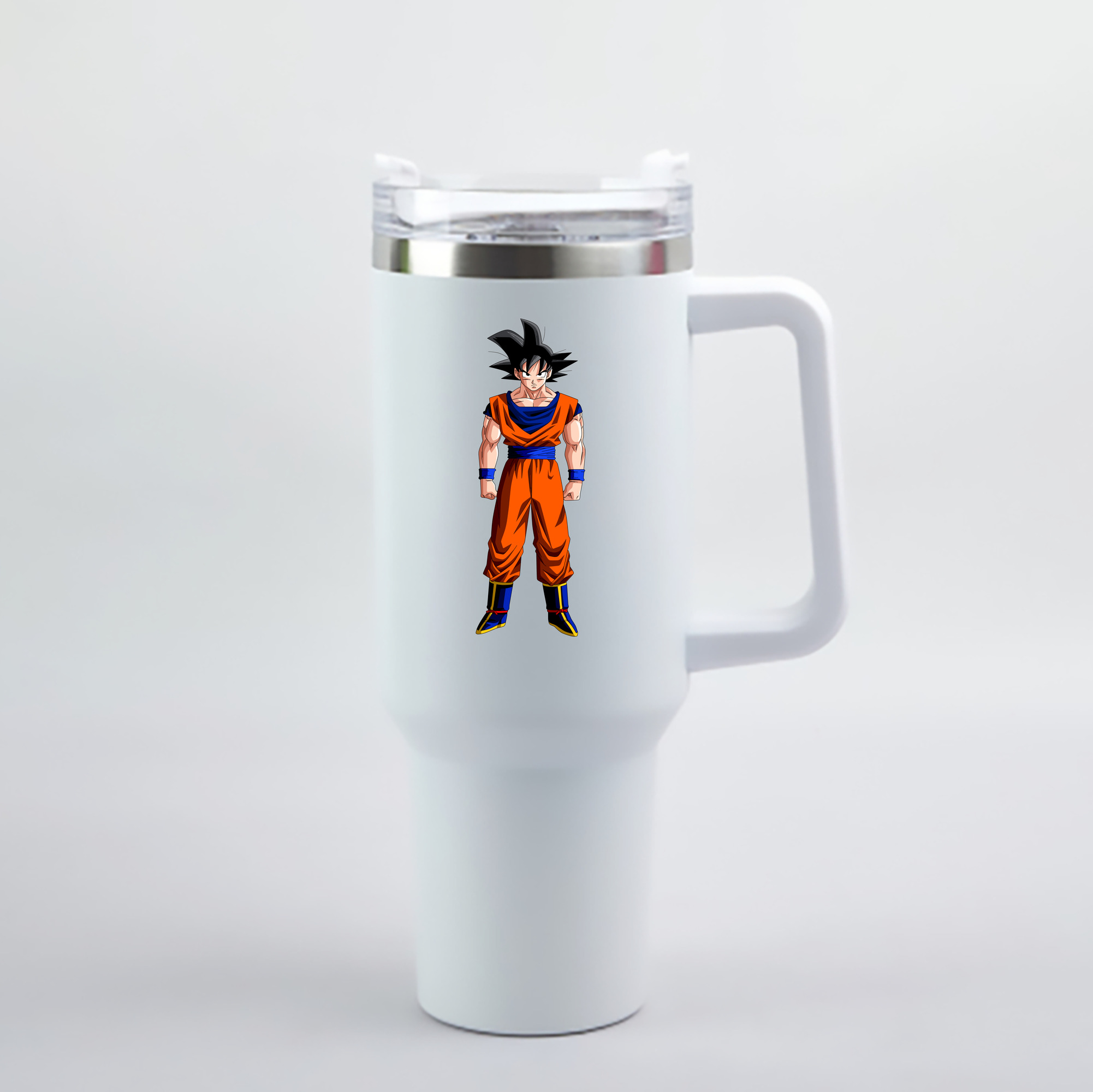 （画像用） ドラゴンボール 孫悟空（そん ごくう）Son Goku カカロット DRAGON BALL Kakarotto 1200mL車用タンブラー - クリスタルステッカー（プラスチックストロー付き）