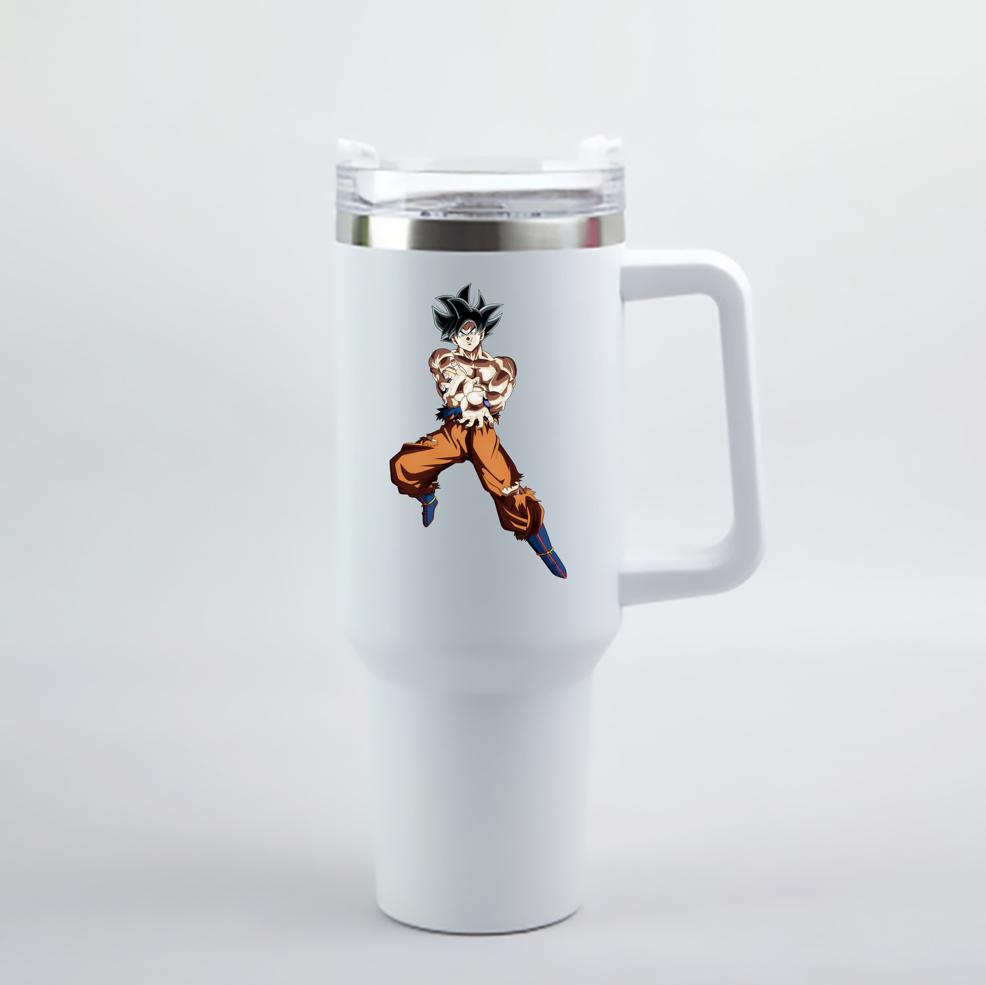（画像用） ドラゴンボール 孫悟空（そん ごくう）Son Goku カカロット DRAGON BALL Kakarotto 1200mL車用タンブラー - クリスタルステッカー（プラスチックストロー付き）