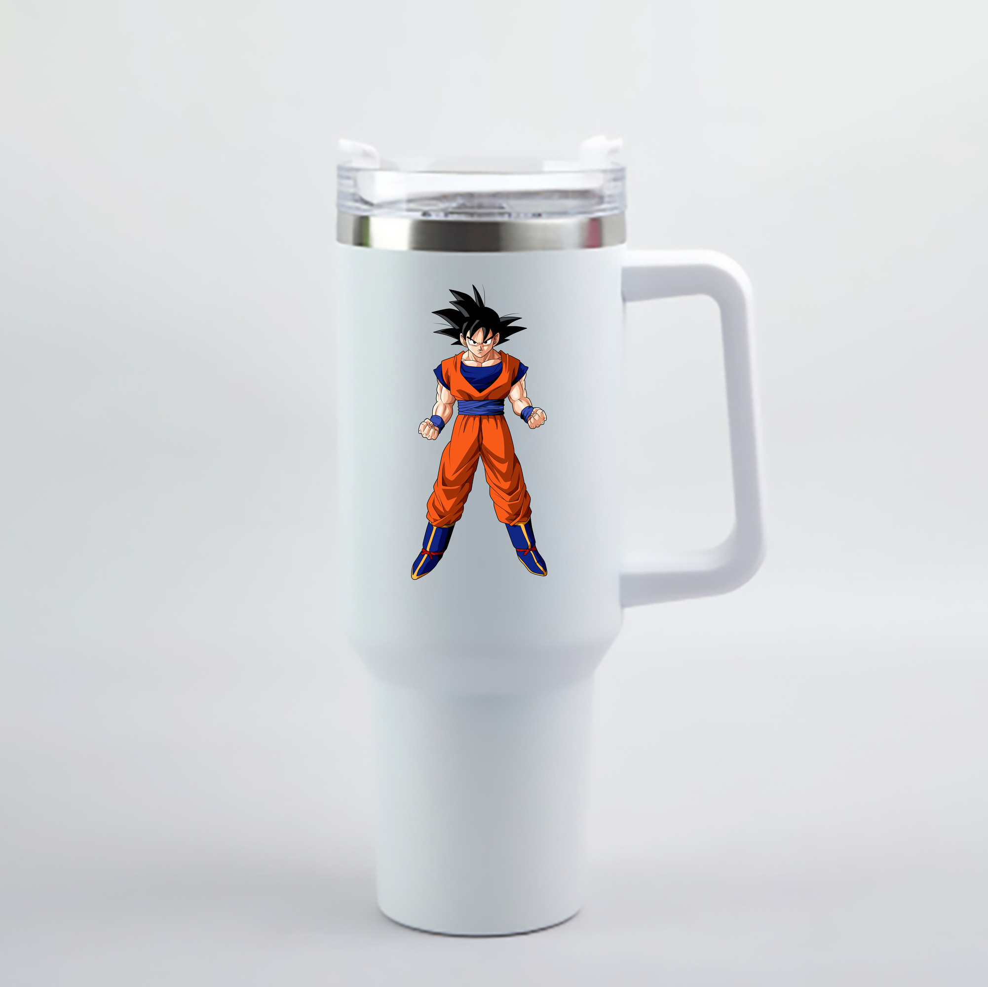 （画像用） ドラゴンボール 孫悟空（そん ごくう）Son Goku カカロット DRAGON BALL Kakarotto 1200mL車用タンブラー - クリスタルステッカー（プラスチックストロー付き）